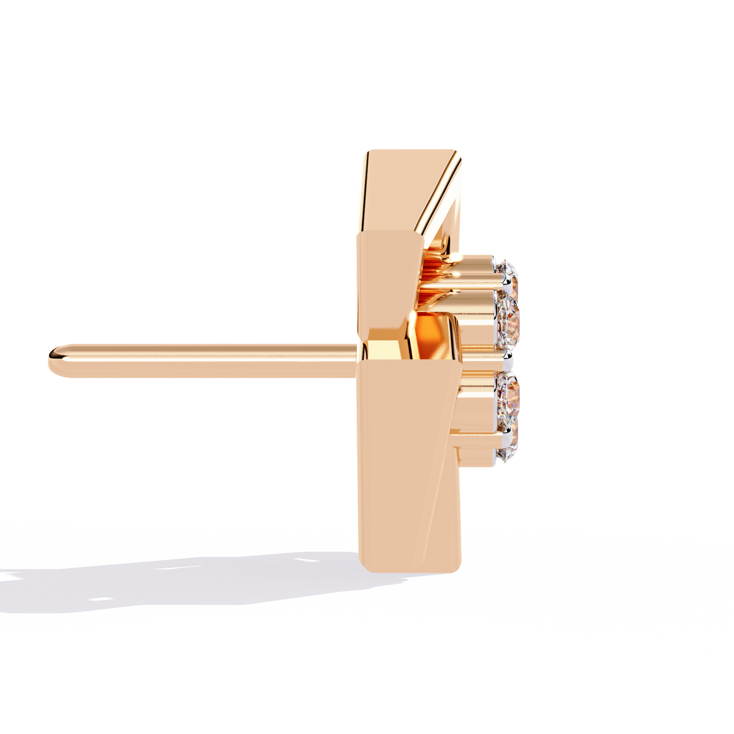 Geo Bloom – Diamond Cluster Stud Earrings in 14K Gold