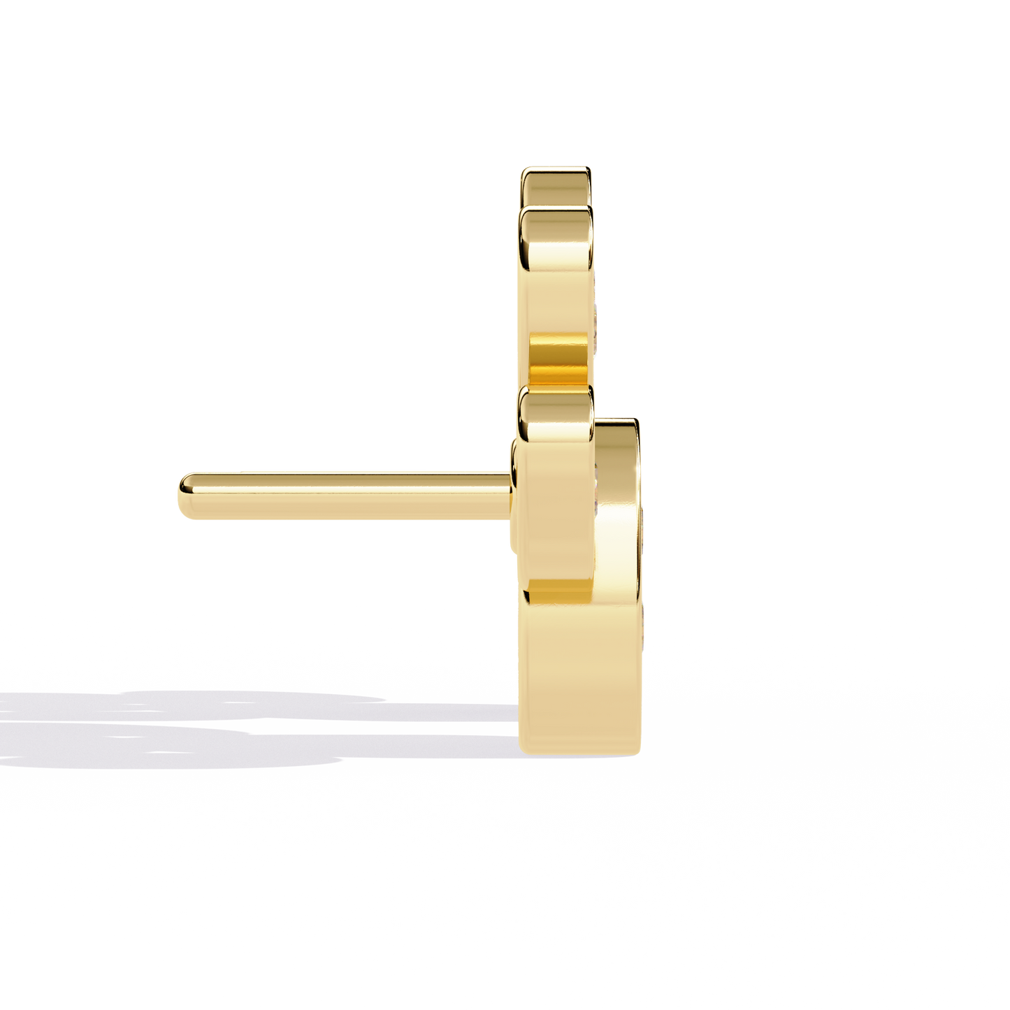 Paw Print – Lab Diamond Pet-Inspired Stud Earrings in 14K Gold