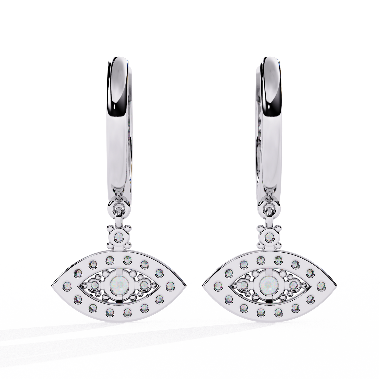 Marquise Drop – Lab Diamond Evil Eye-Inspired Dangle Earrings in 14K Gold