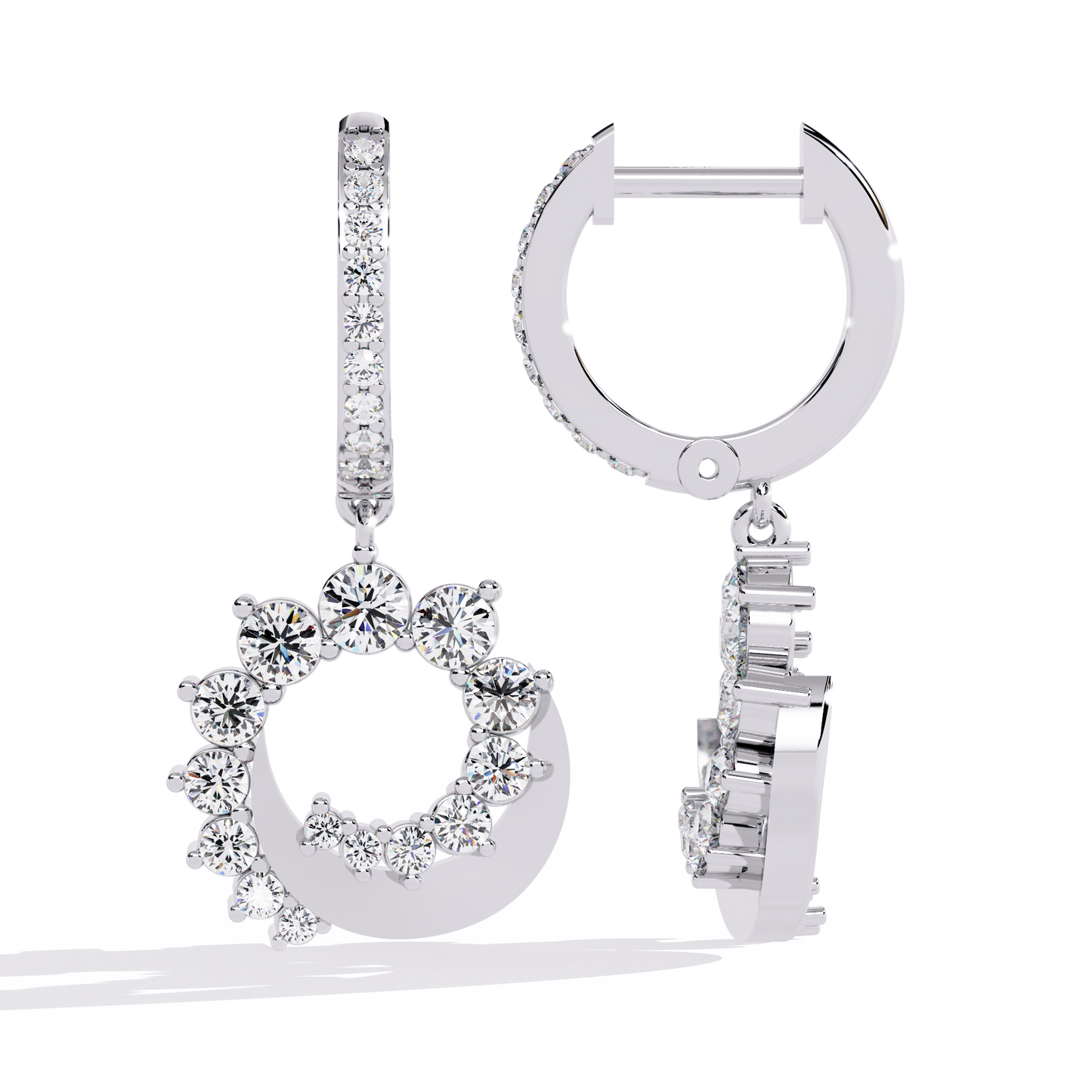Celeste Orbit – Lab Diamond Crescent Hoop Earrings in 14K Gold