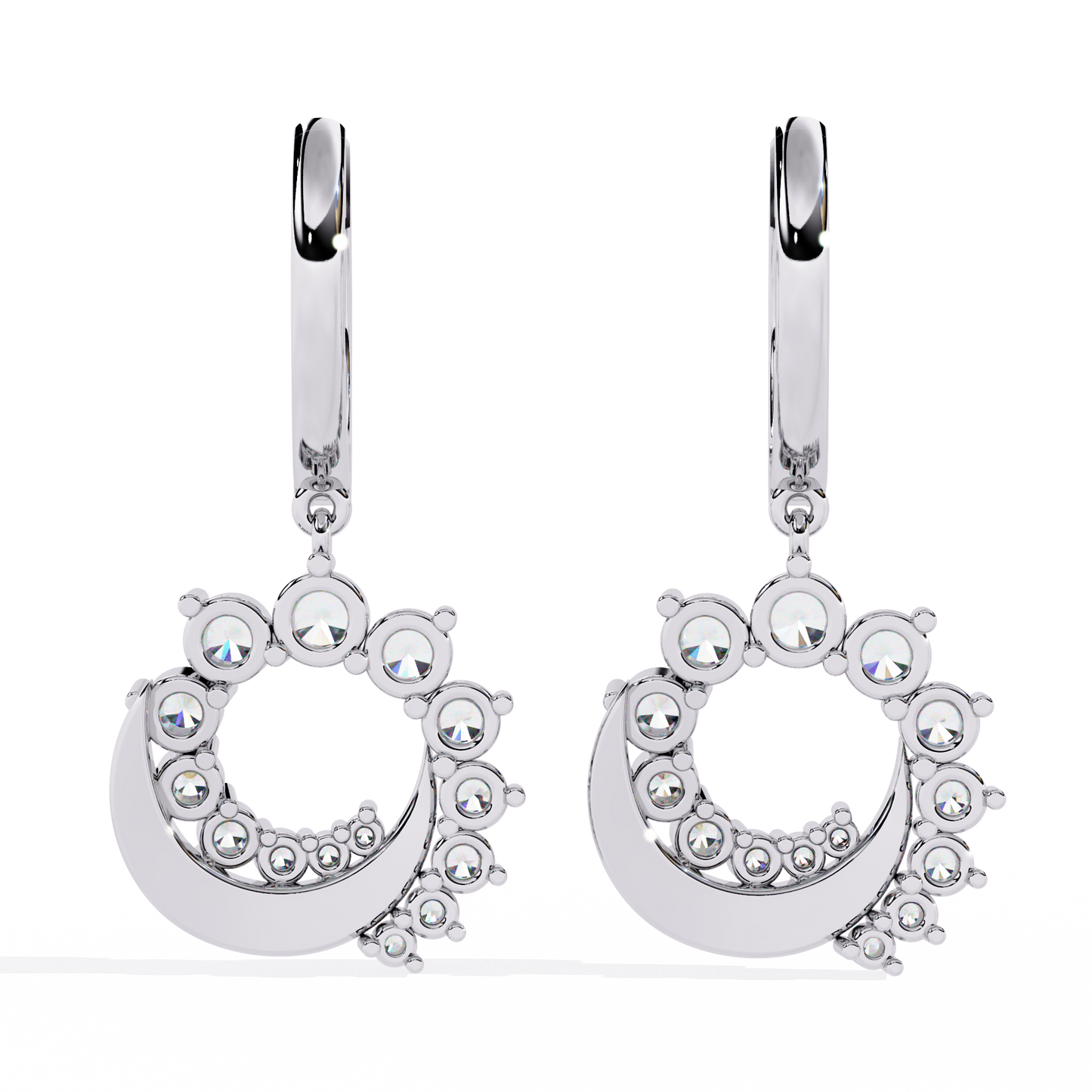 Celeste Orbit – Lab Diamond Crescent Hoop Earrings in 14K Gold