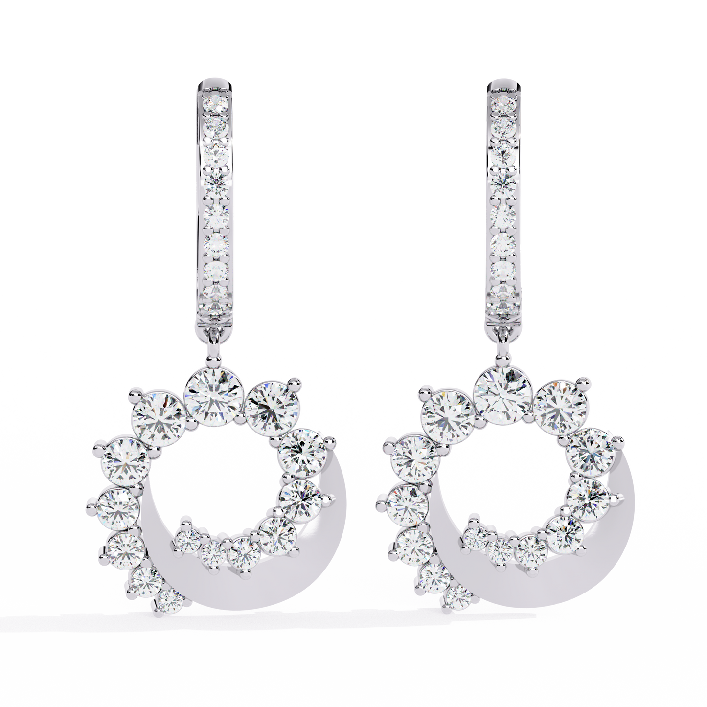 Celeste Orbit – Lab Diamond Crescent Hoop Earrings in 14K Gold