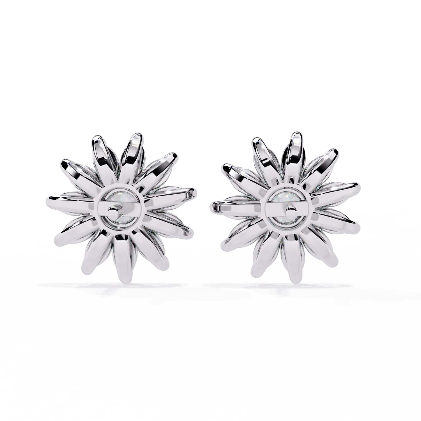 Daisy Marquise – Round & Marquise Lab Diamond Floral Stud Earrings in 14K Gold