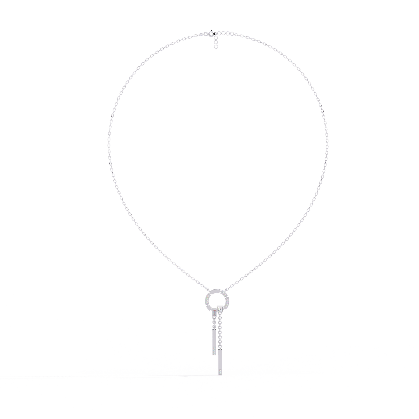 Orbit Tassel – Geometric Circle Drop Pendant in 14K Gold