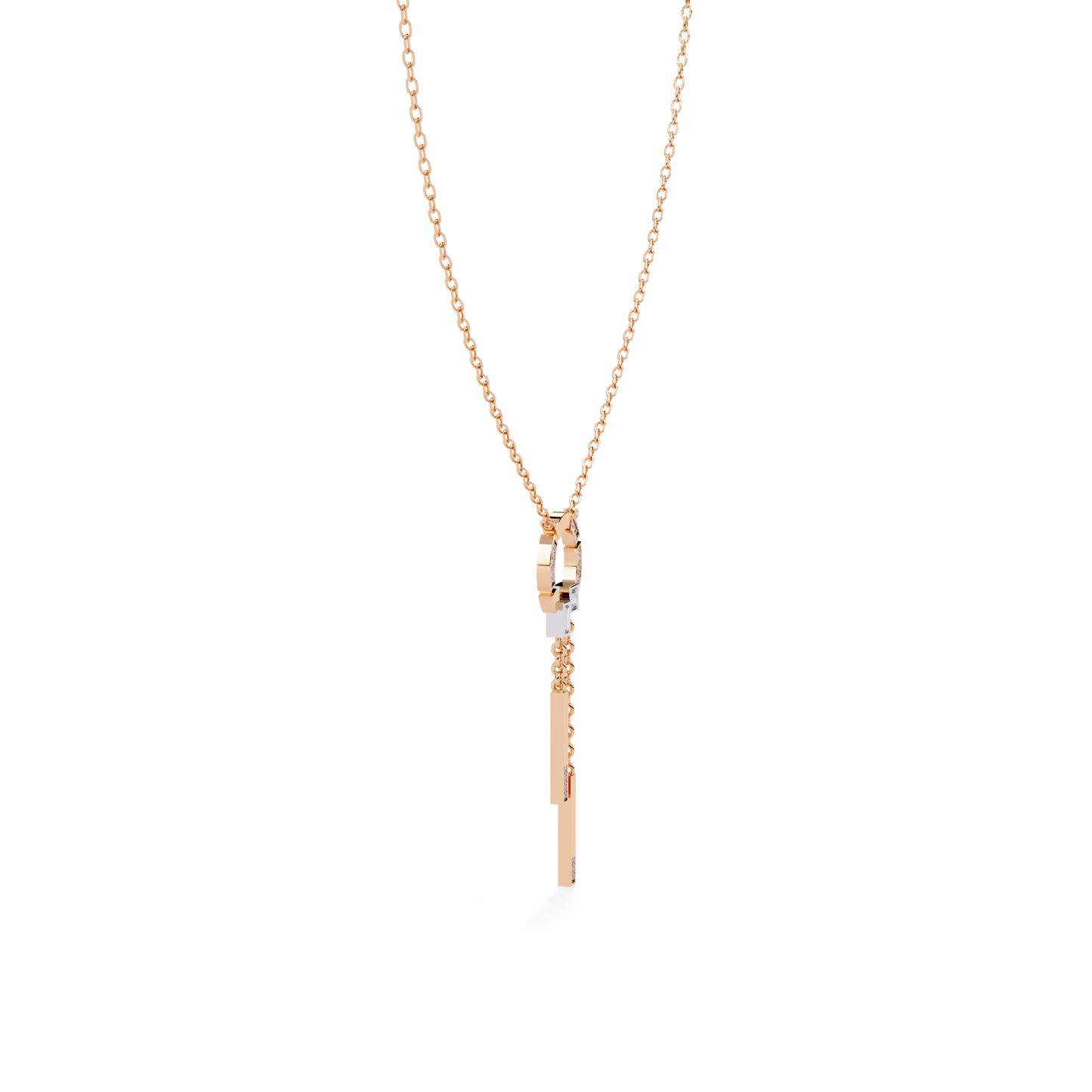 Orbit Tassel – Geometric Circle Drop Pendant in 14K Gold