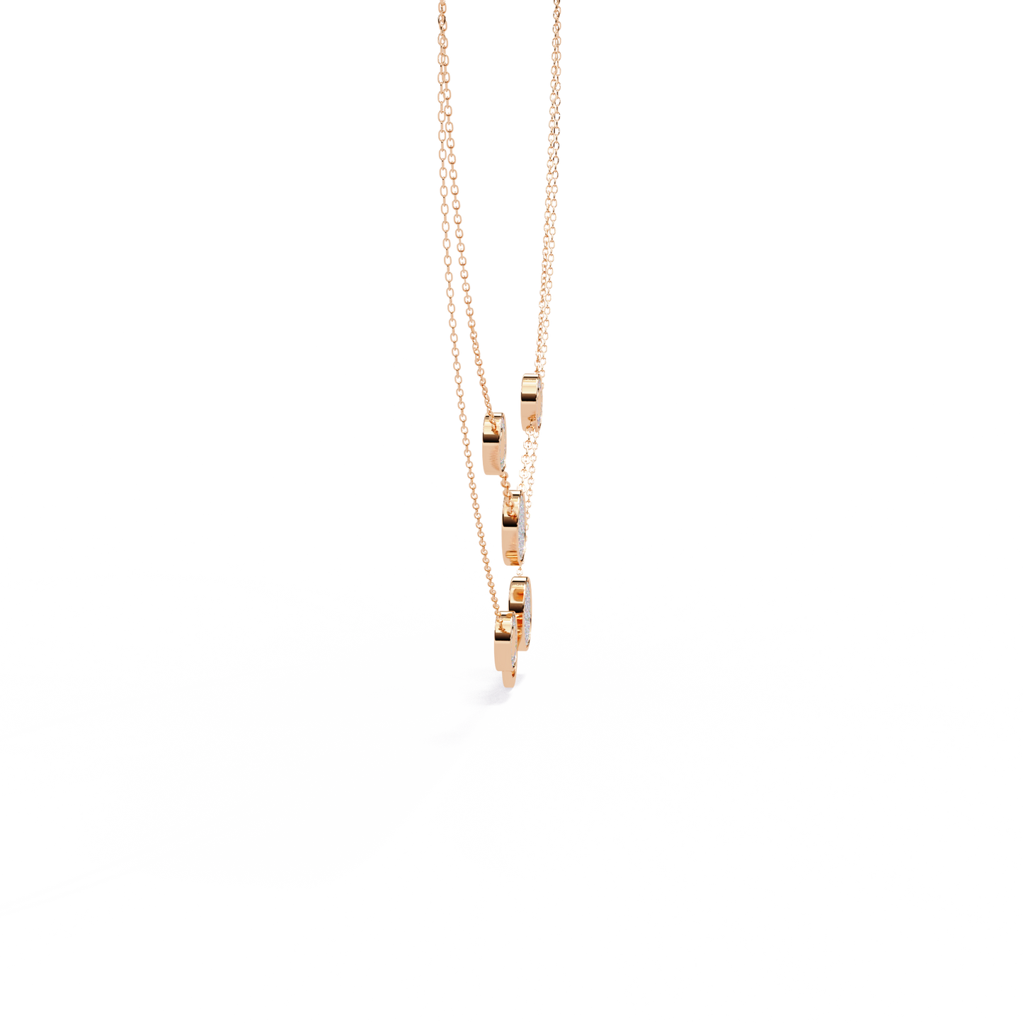 Celestial Medallion – Diamond Dual-Strand Necklace in 14K Gold