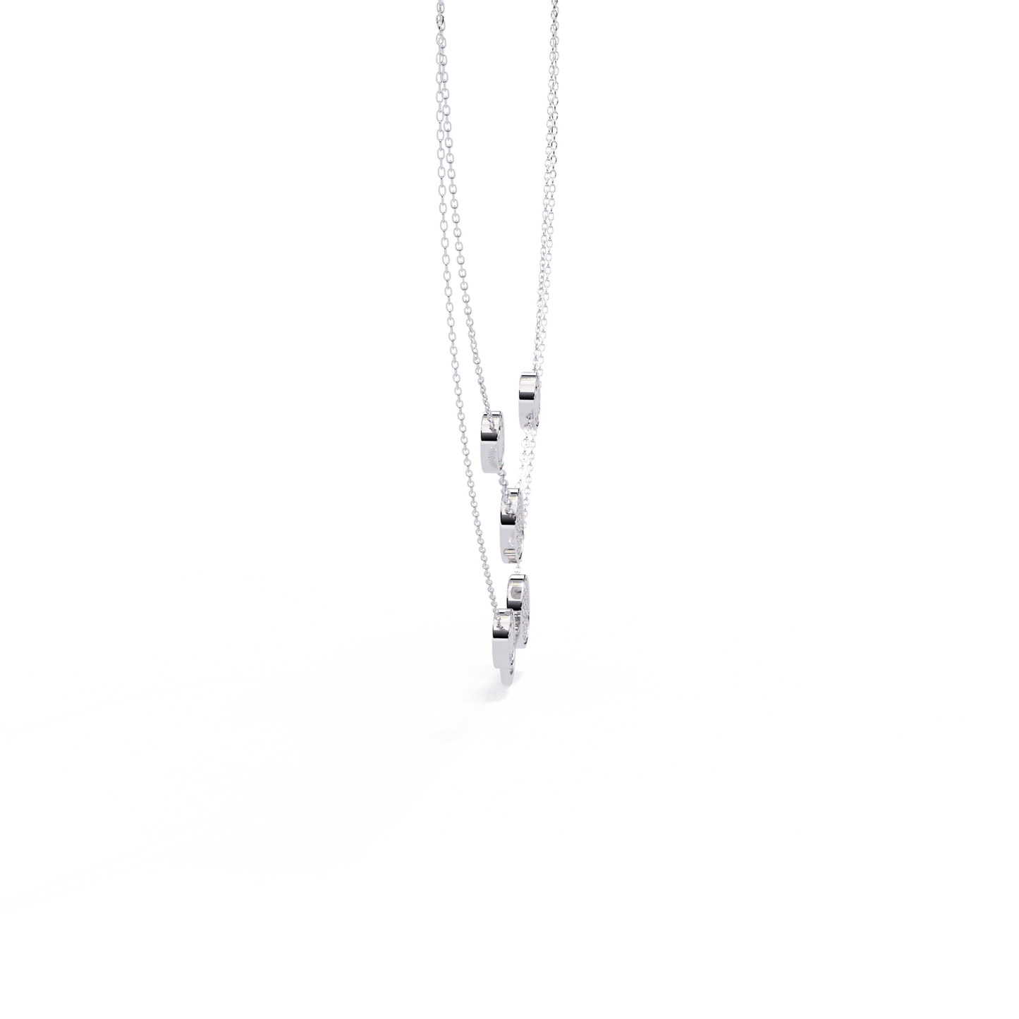 Celestial Medallion – Diamond Dual-Strand Necklace in 14K Gold