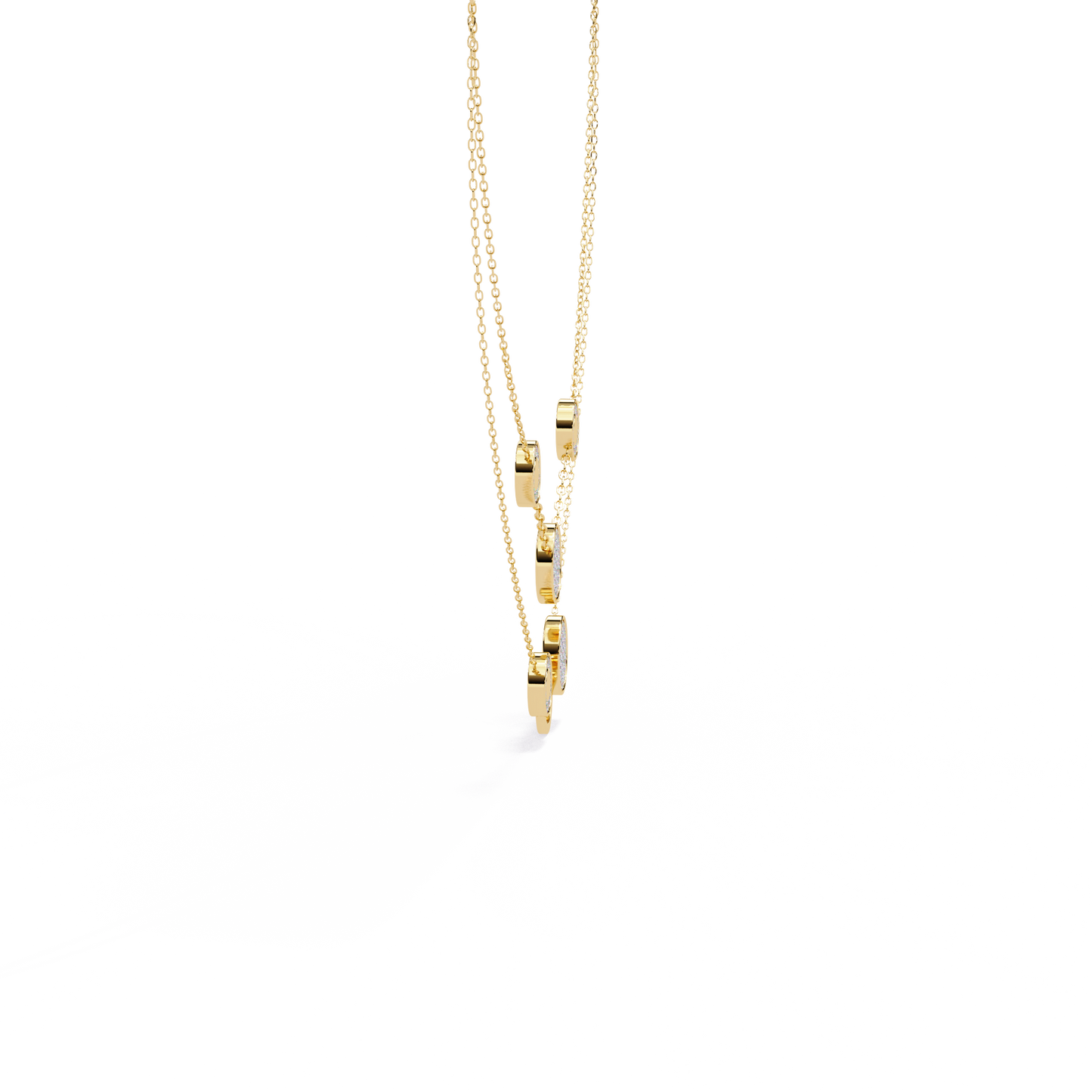 Celestial Medallion – Diamond Dual-Strand Necklace in 14K Gold