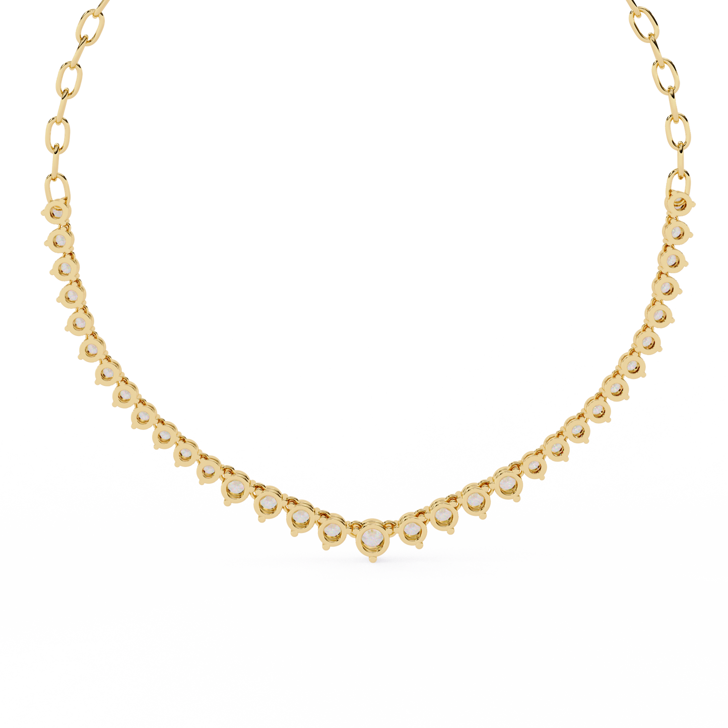 Eclat V-Shape – Graduated Diamond Necklace in 14K Gold