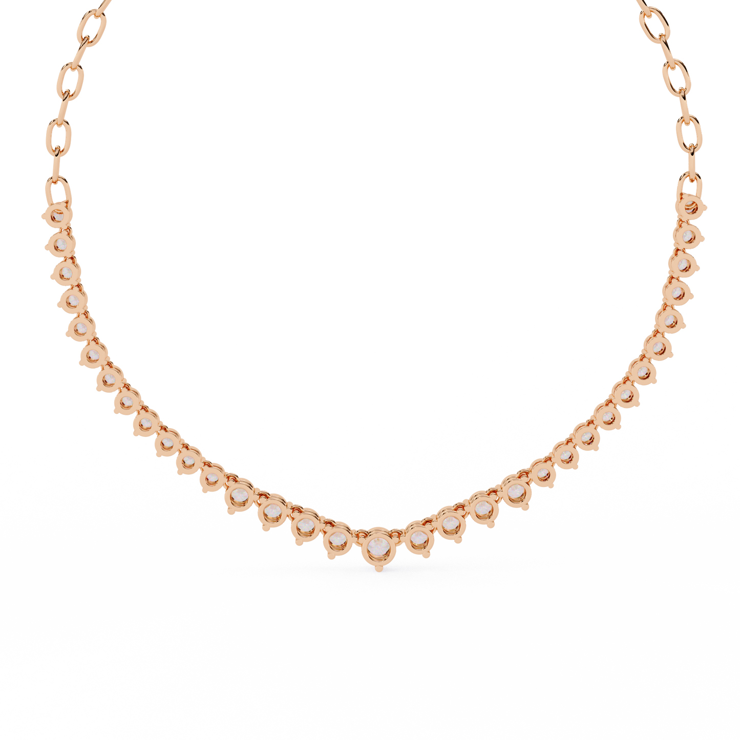 Eclat V-Shape – Graduated Diamond Necklace in 14K Gold