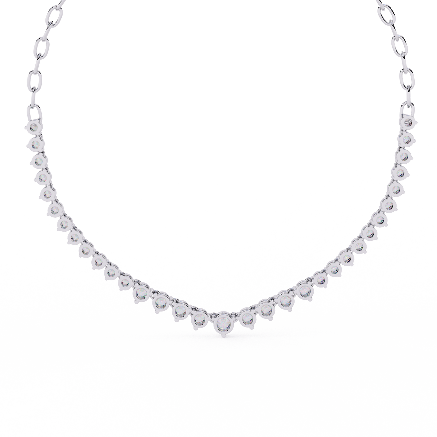 Eclat V-Shape – Graduated Diamond Necklace in 14K Gold