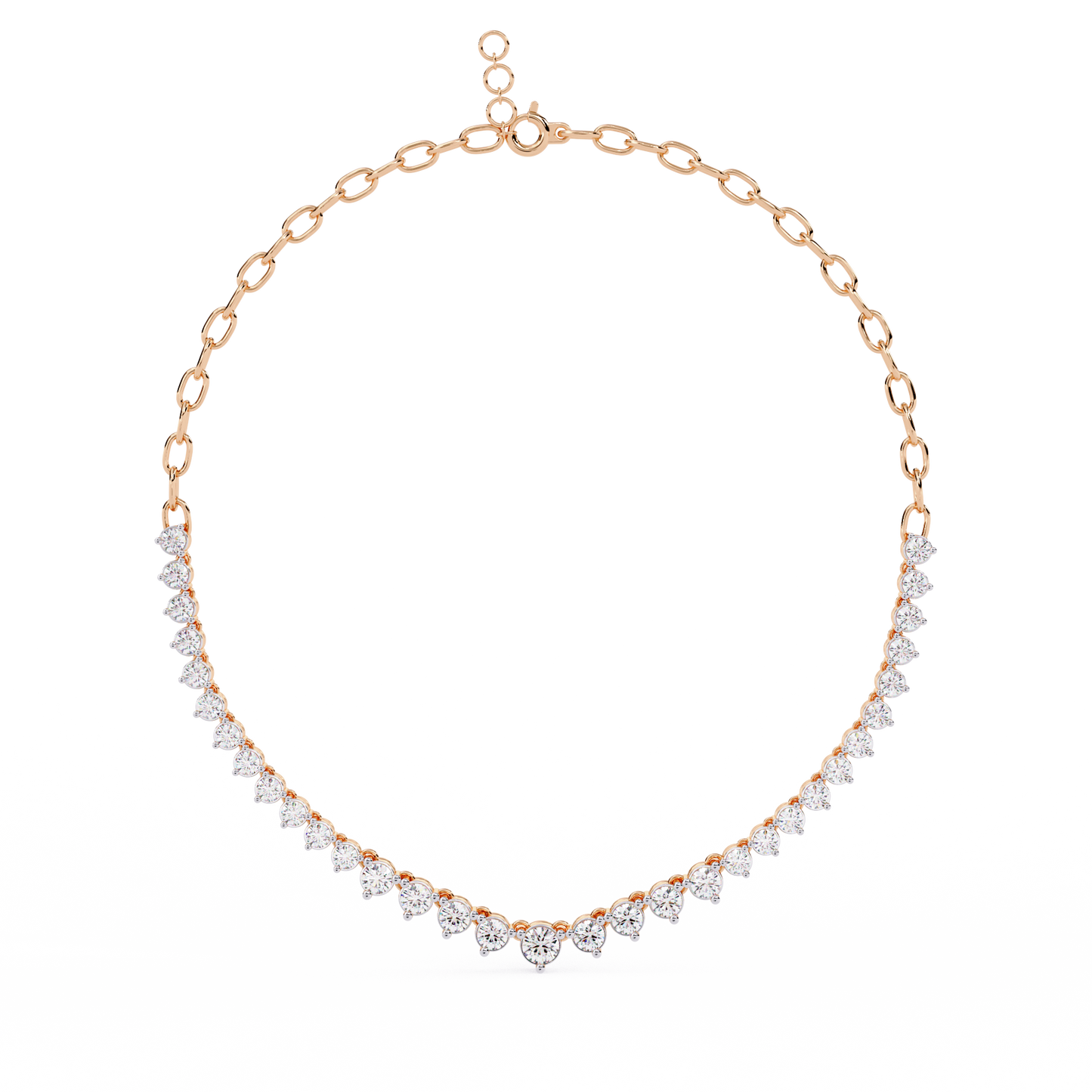 Eclat V-Shape – Graduated Diamond Necklace in 14K Gold