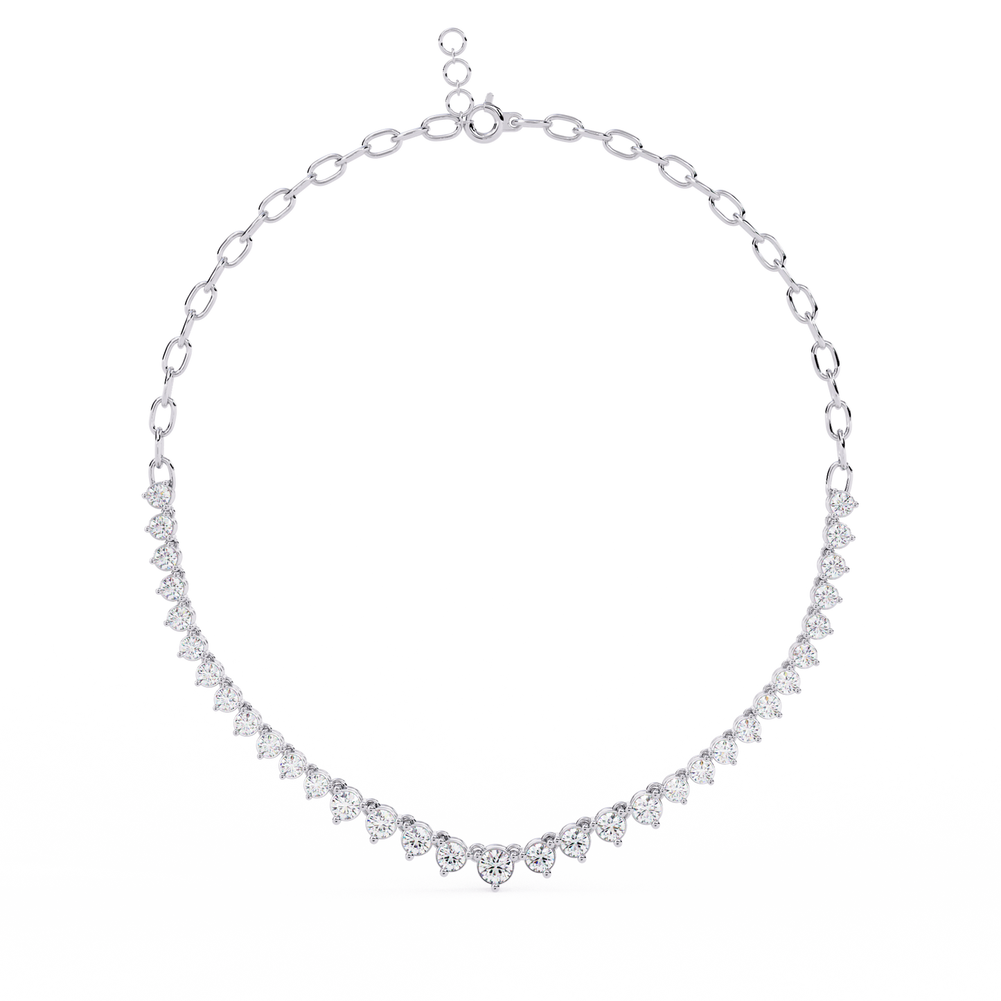 Eclat V-Shape – Graduated Diamond Necklace in 14K Gold