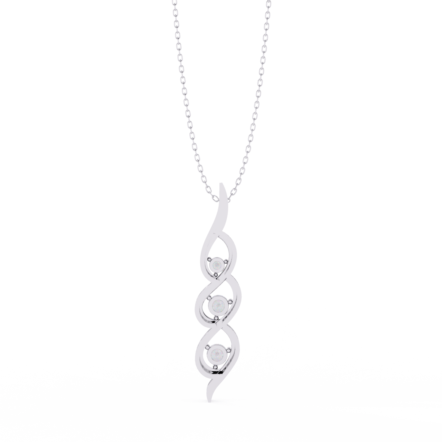 Eternal Twist – 3-Stone Lab Diamond Pendant in 14K Gold