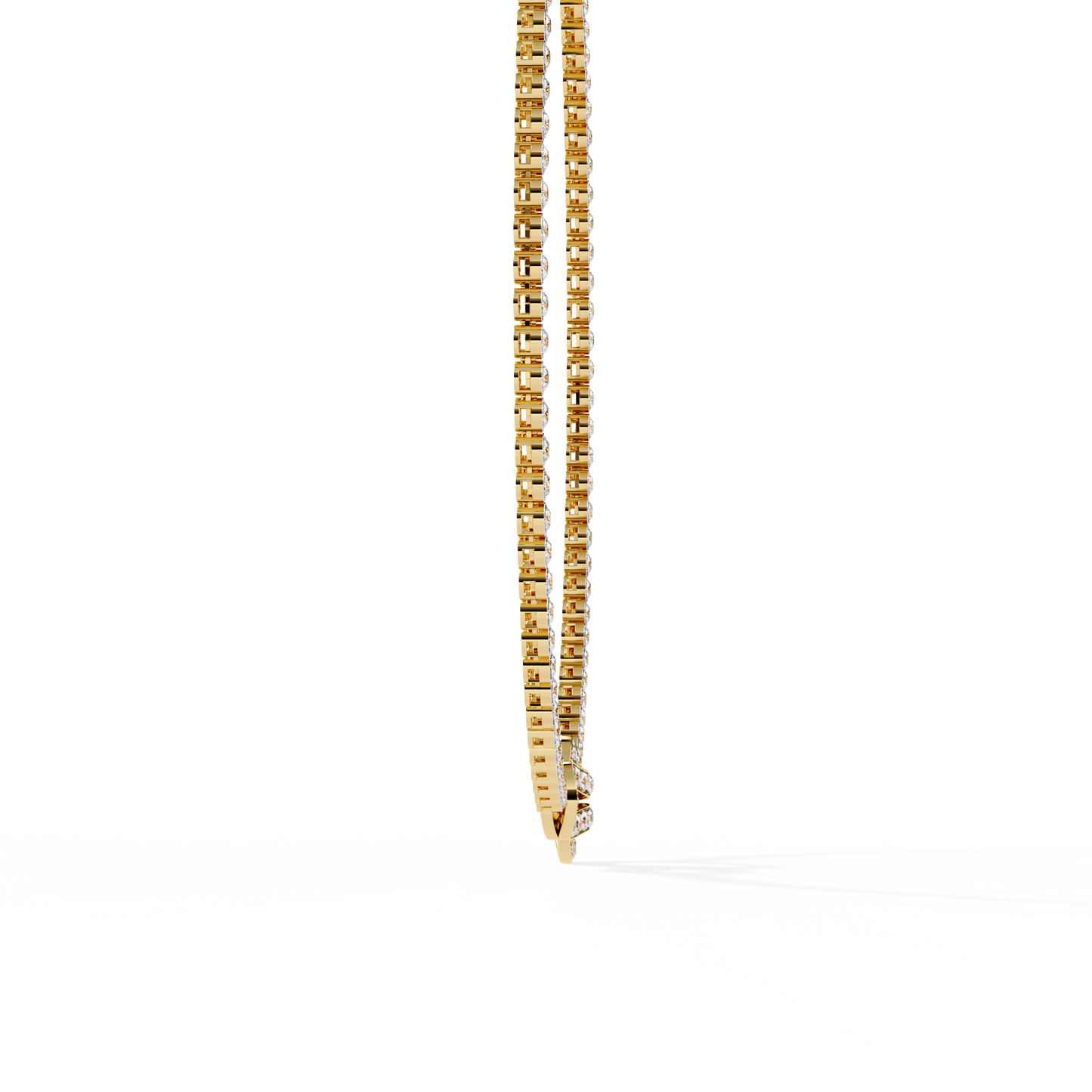 Unity Lock – Diamond Bezel Tennis Necklace in 14K Gold