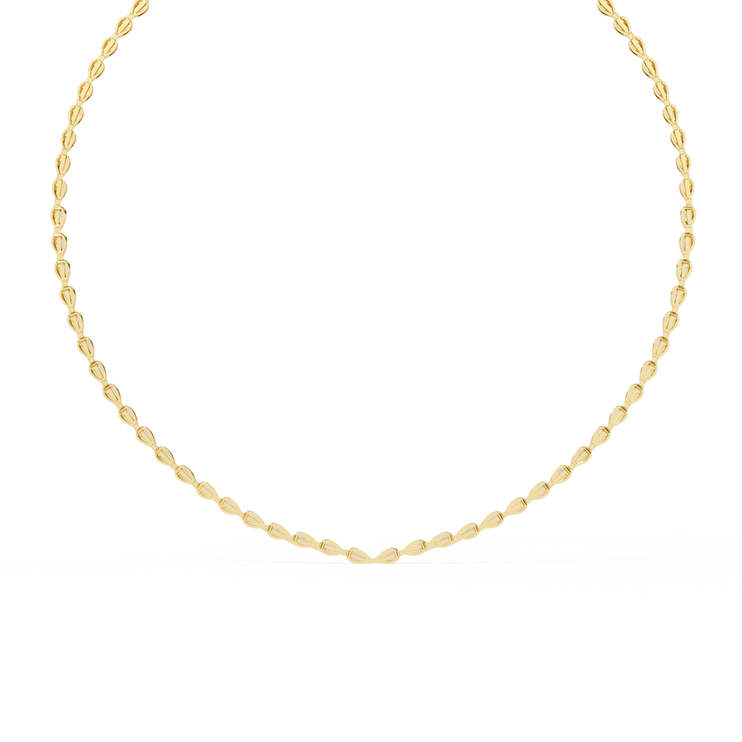 Aurora Curve – Pear Diamond Half Rivière Necklace in 14K Gold