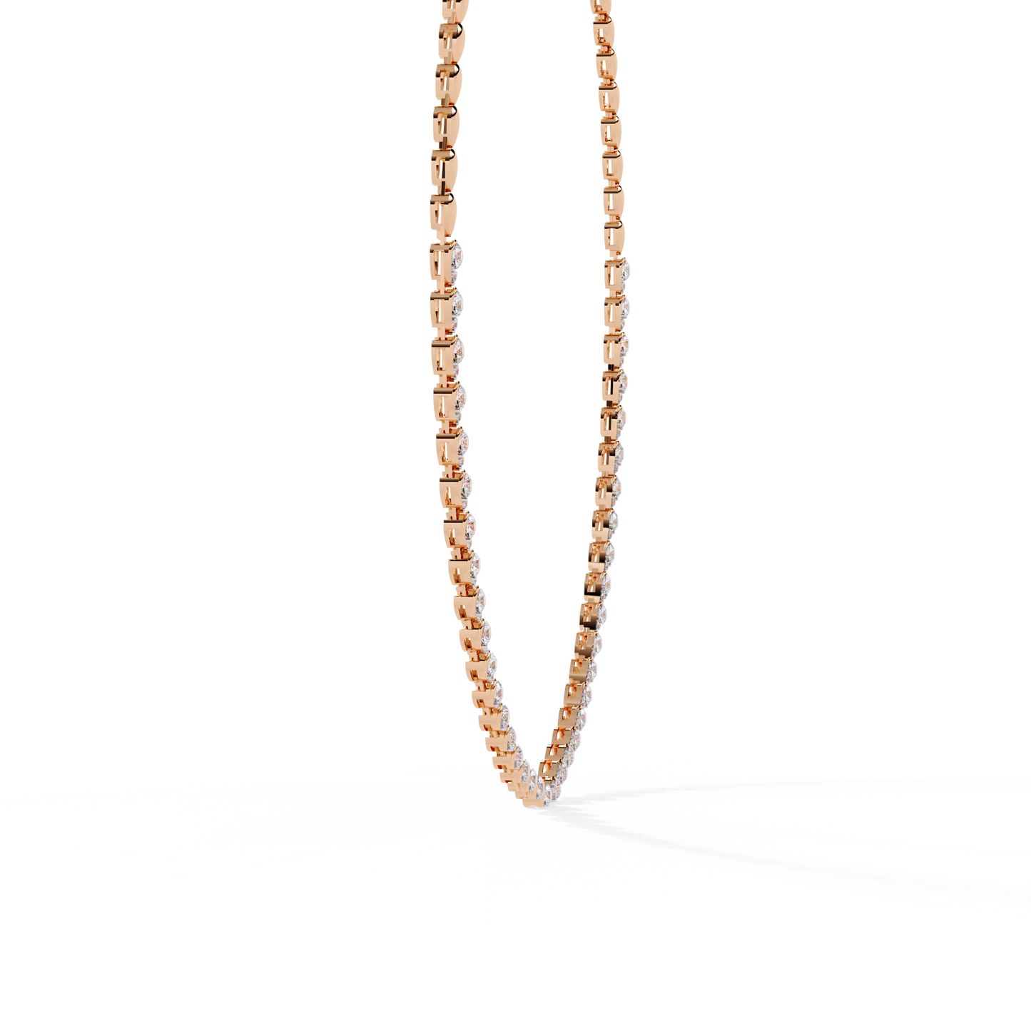 Aurora Curve – Pear Diamond Half Rivière Necklace in 14K Gold