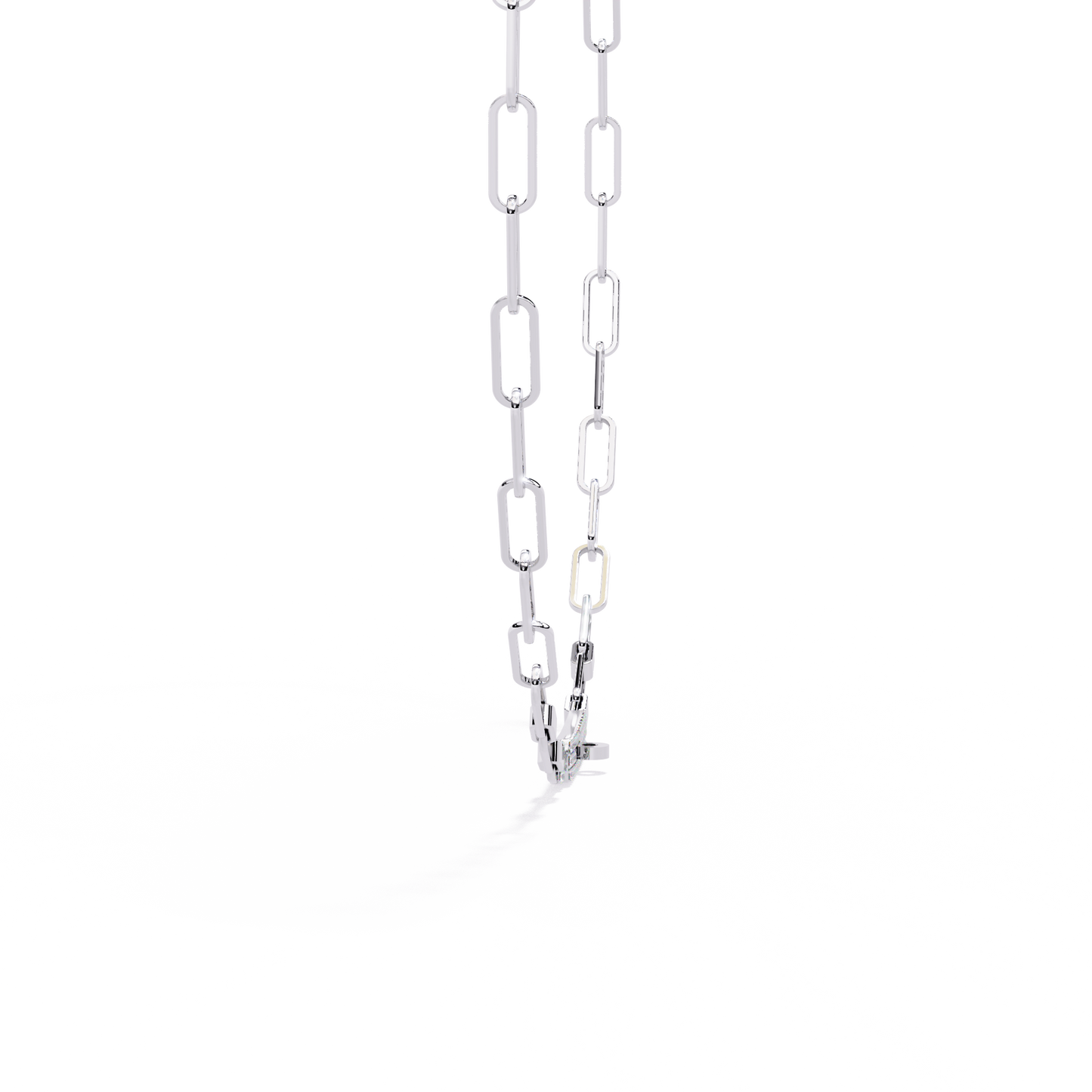 Linear Shine – Pavé Bar Link Chain Necklace in 14K Gold