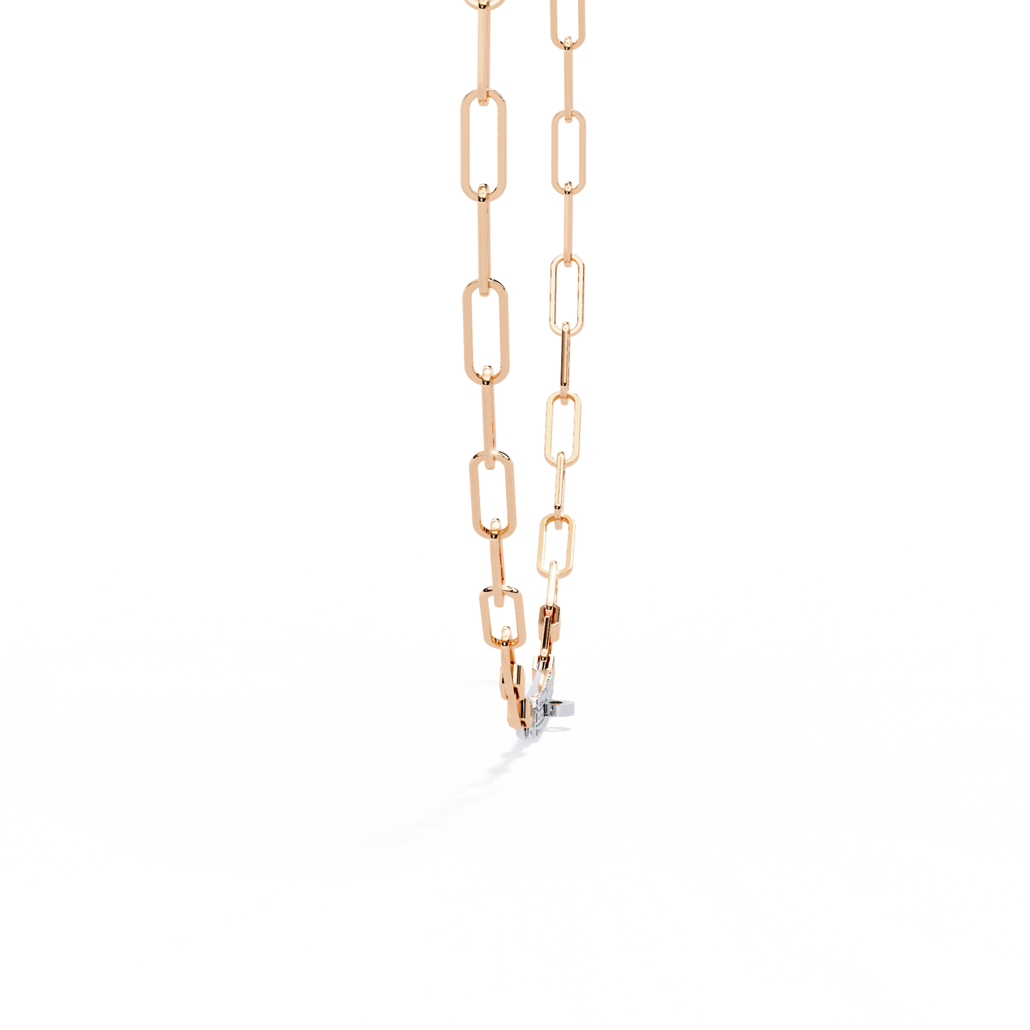 Linear Shine – Pavé Bar Link Chain Necklace in 14K Gold