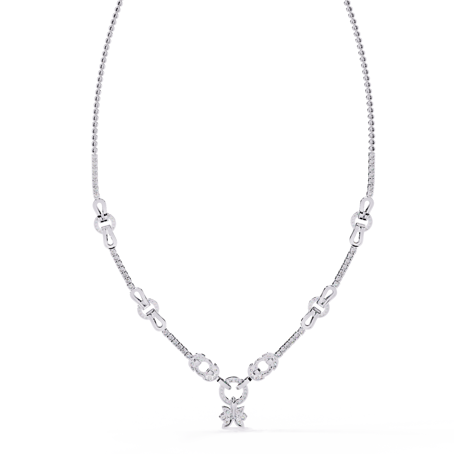 Infinity Knot – Diamond Link Necklace in 14K Gold