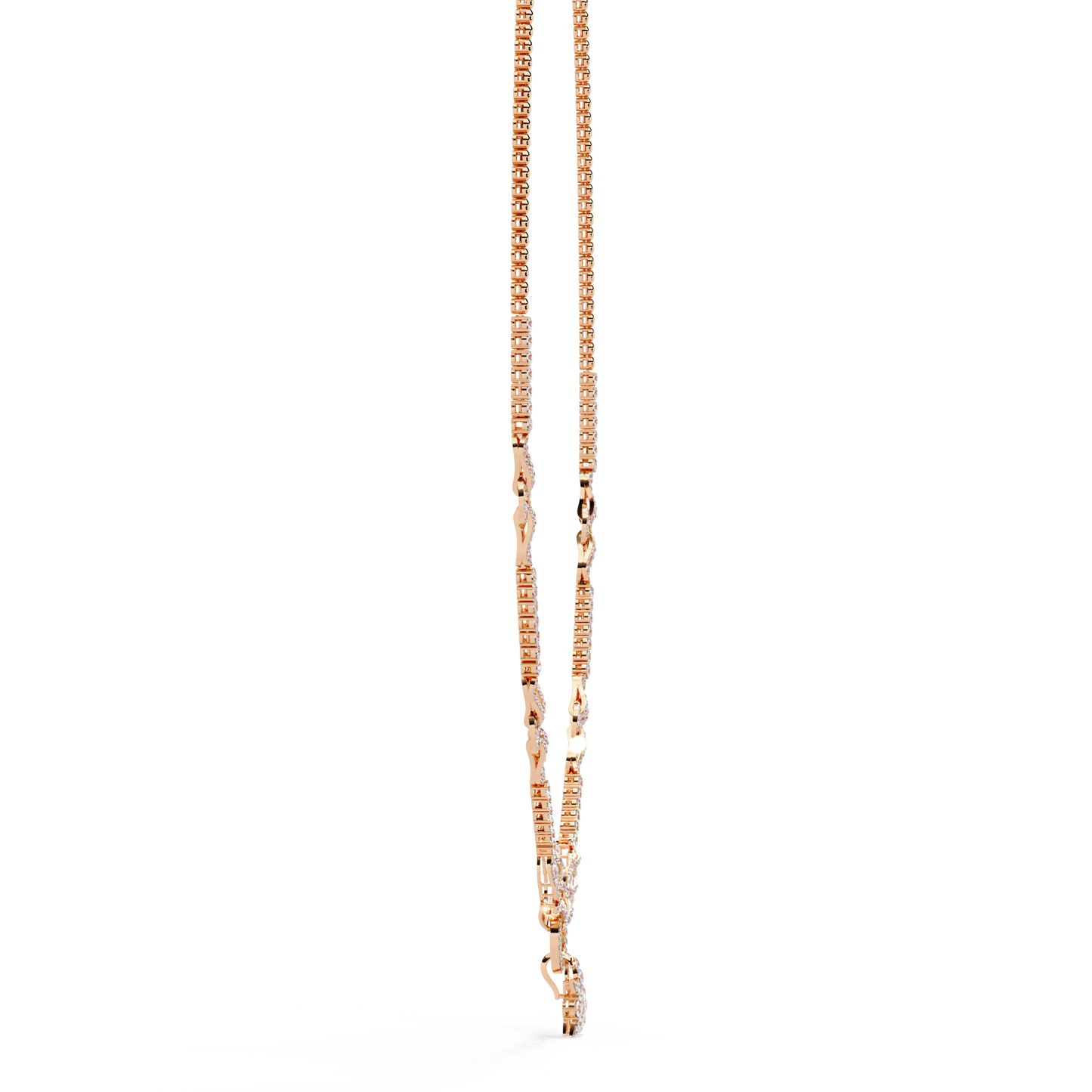 Infinity Knot – Diamond Link Necklace in 14K Gold