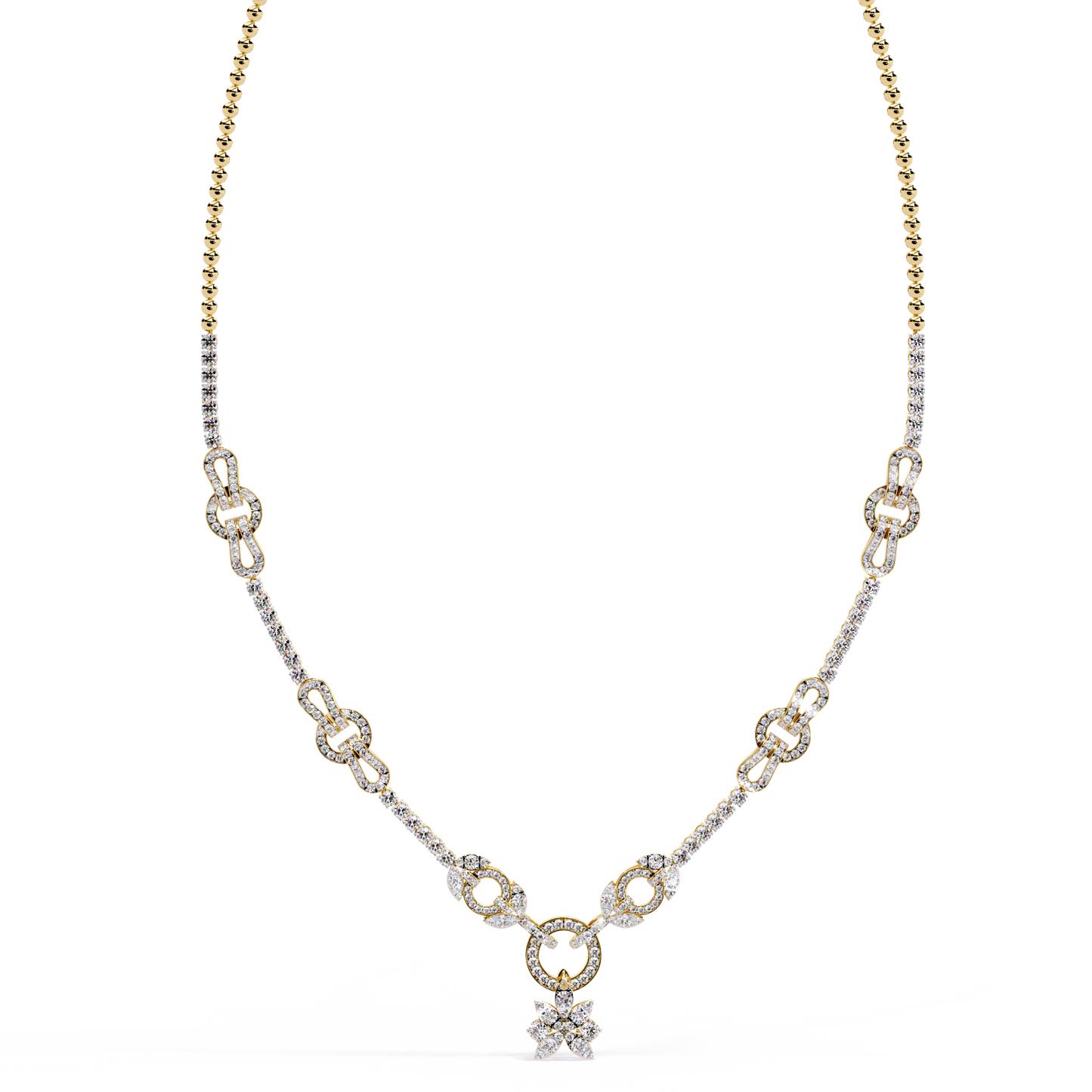 Infinity Knot – Diamond Link Necklace in 14K Gold