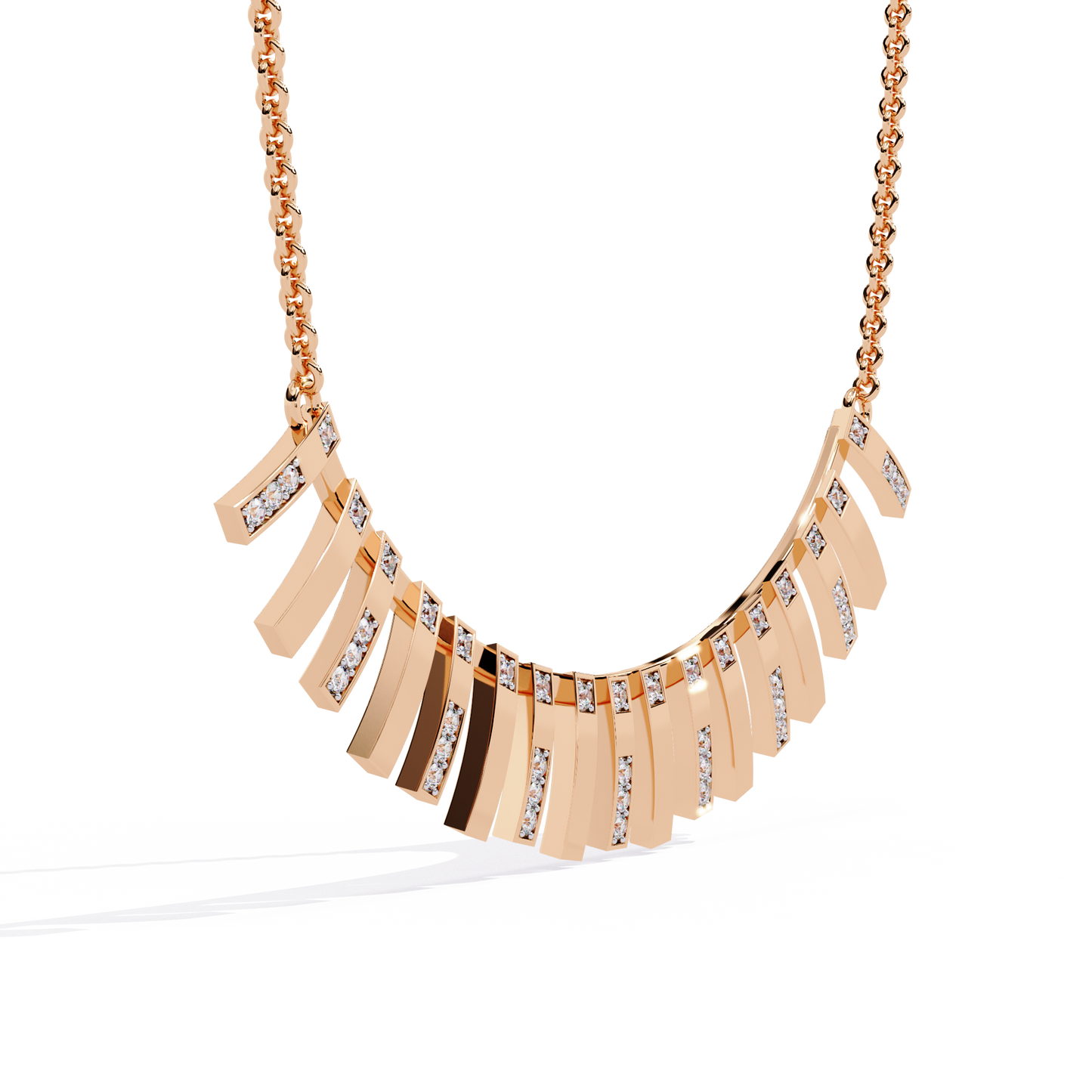 Art Deco Ray – Vertical Bar Lab Diamond Necklace in 14K Gold