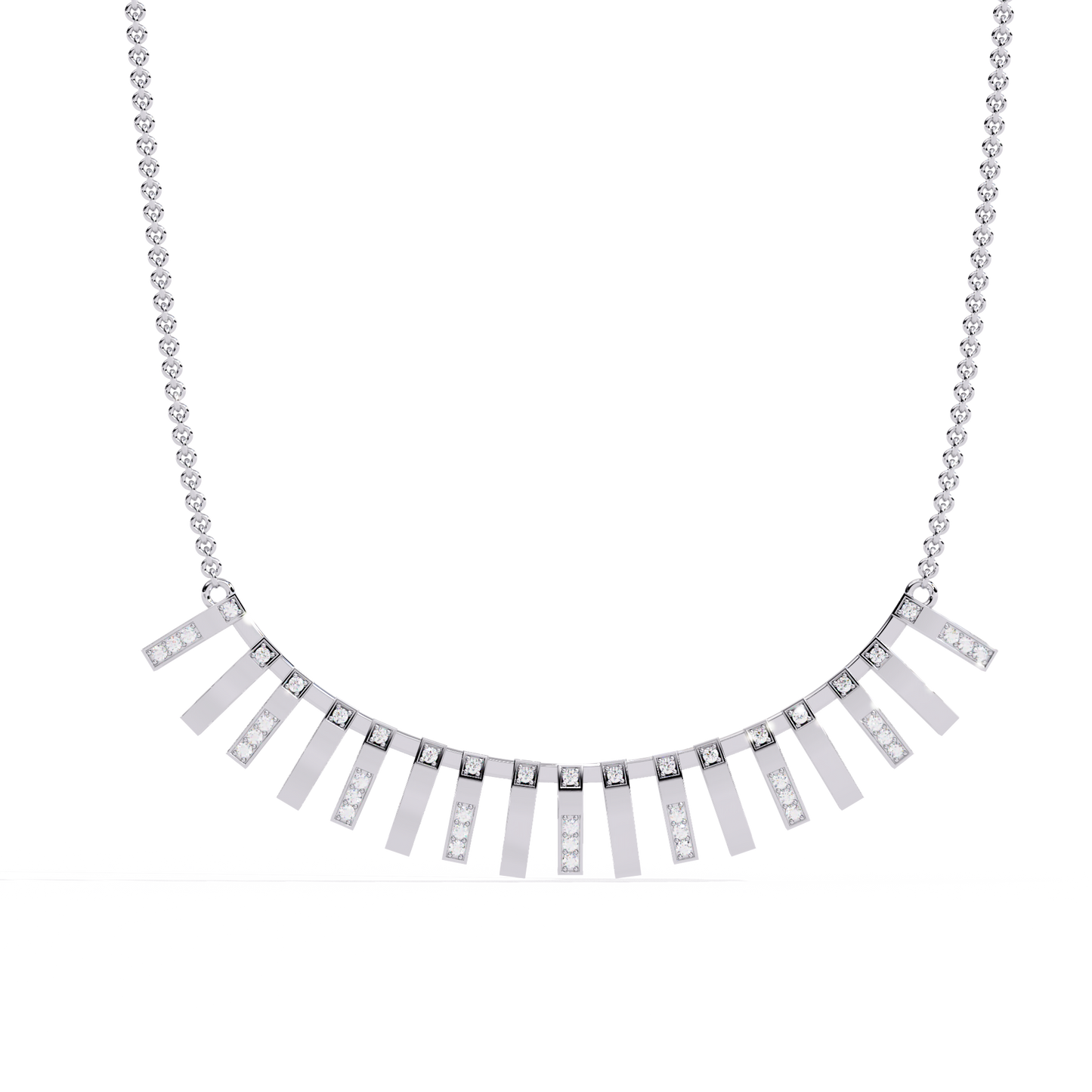Art Deco Ray – Vertical Bar Lab Diamond Necklace in 14K Gold