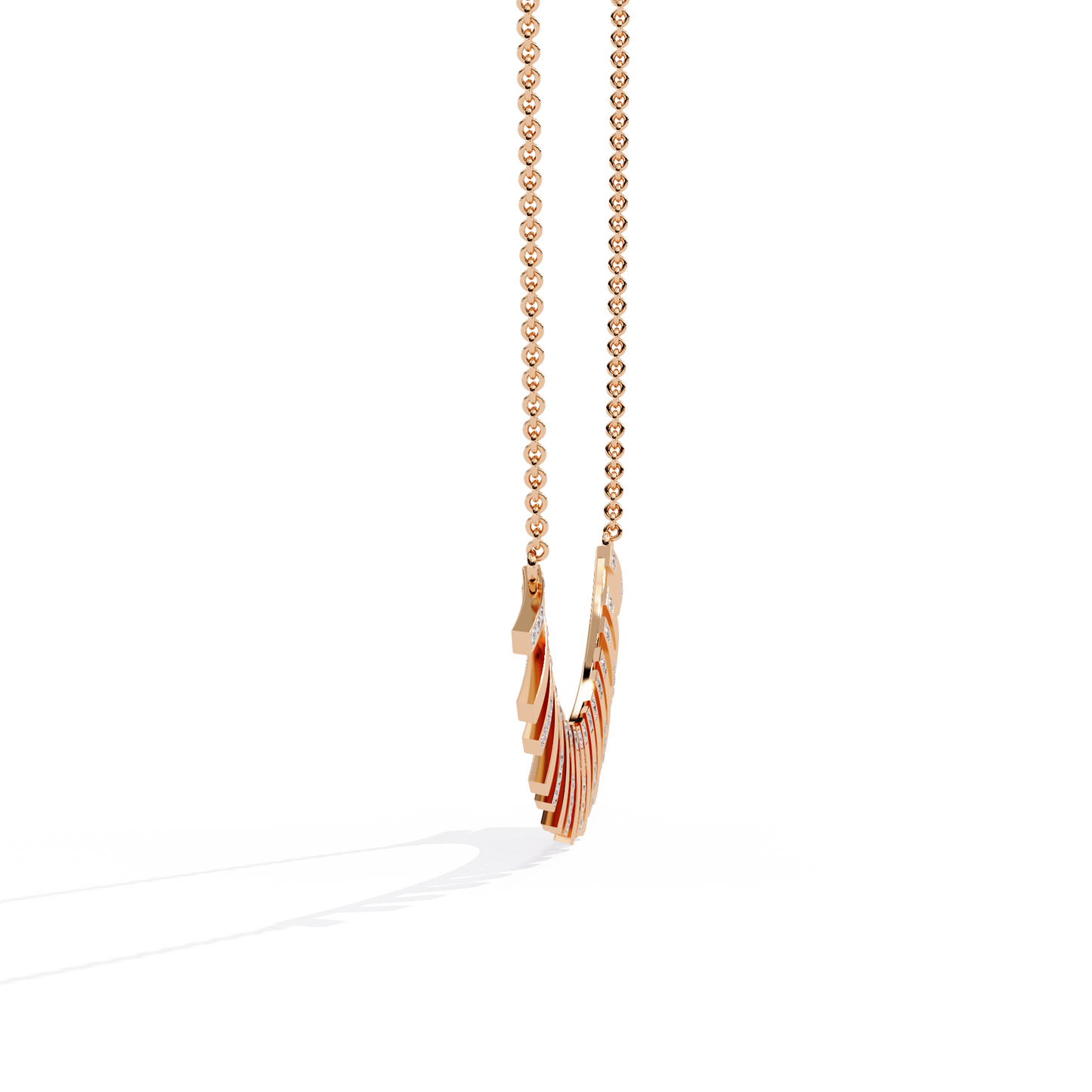 Art Deco Ray – Vertical Bar Lab Diamond Necklace in 14K Gold