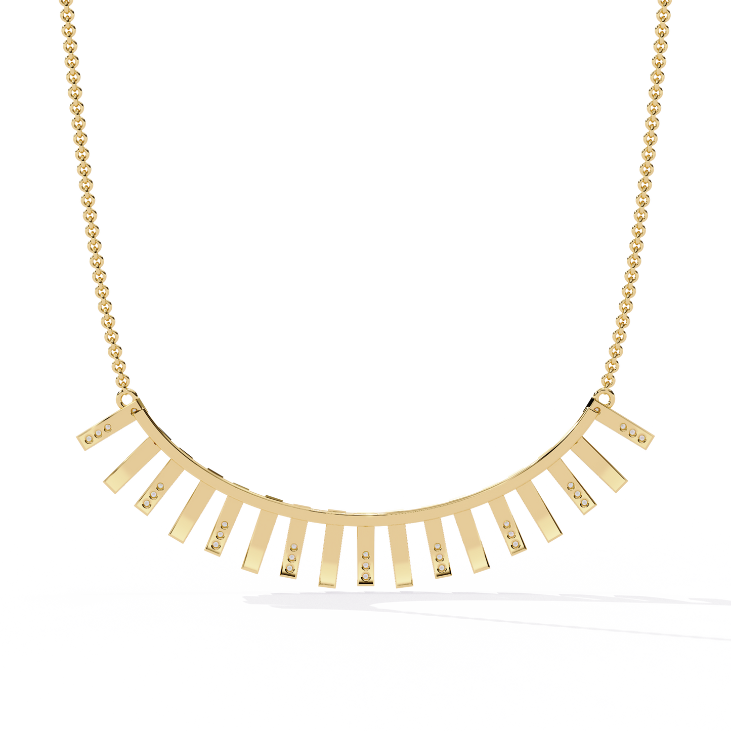 Art Deco Ray – Vertical Bar Lab Diamond Necklace in 14K Gold