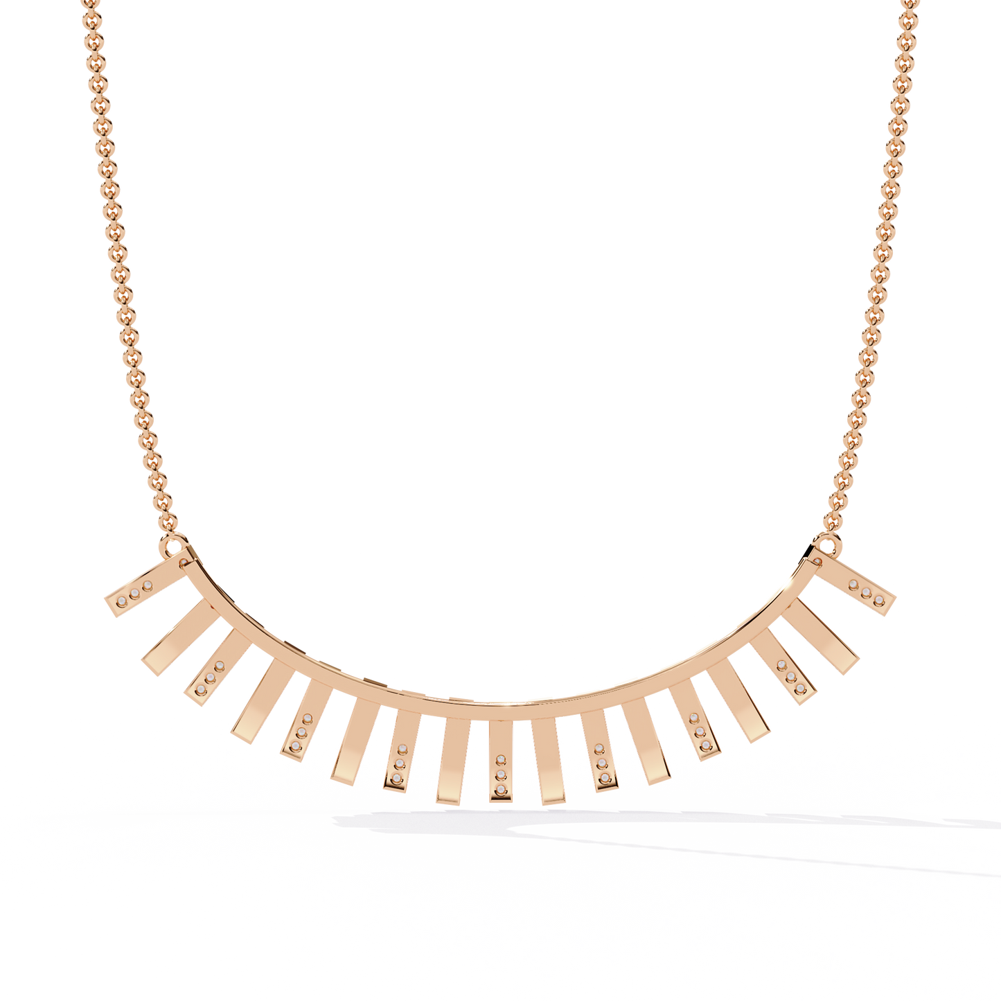 Art Deco Ray – Vertical Bar Lab Diamond Necklace in 14K Gold