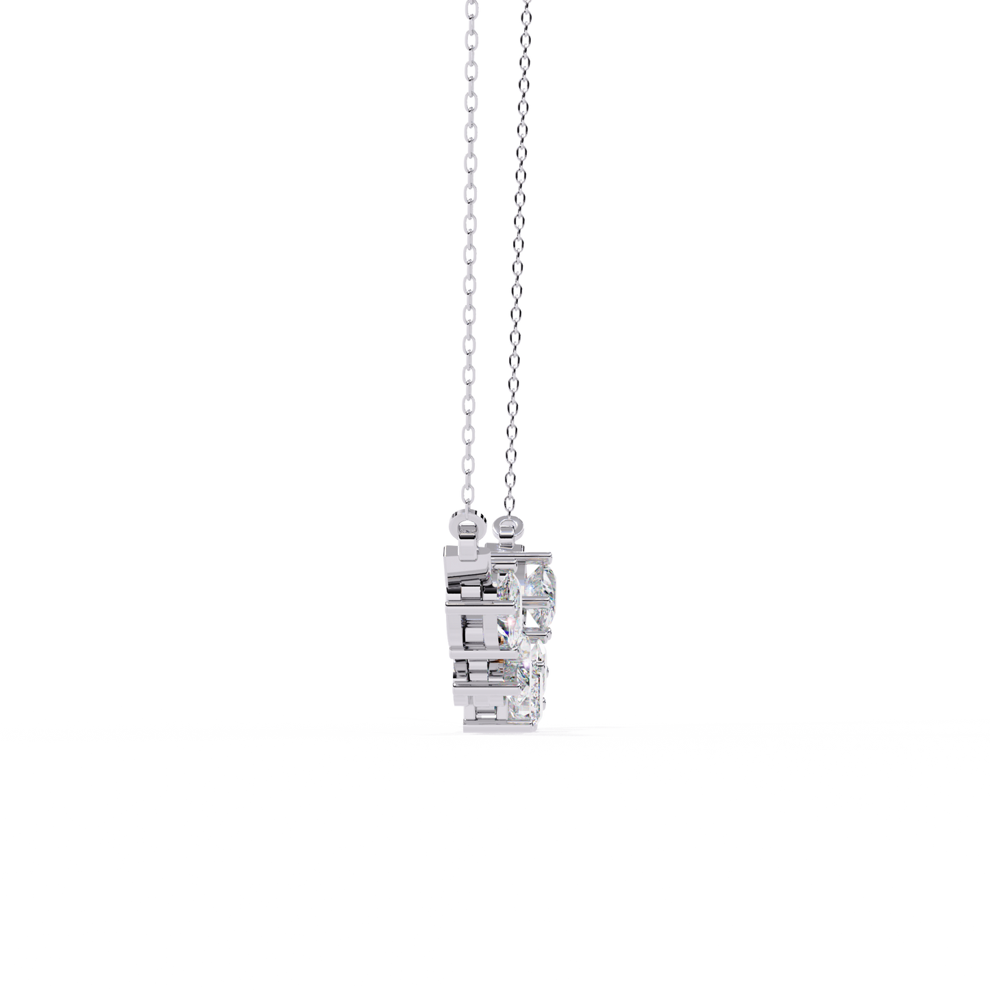 Radiant Mélange – Mixed Shape Lab Diamond Bar Necklace in 14K Gold