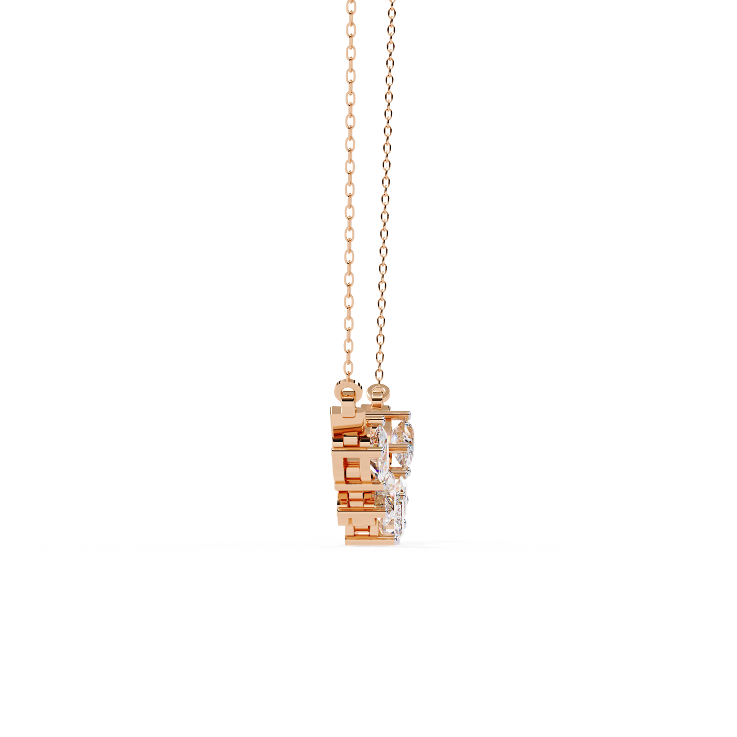 Radiant Mélange – Mixed Shape Lab Diamond Bar Necklace in 14K Gold