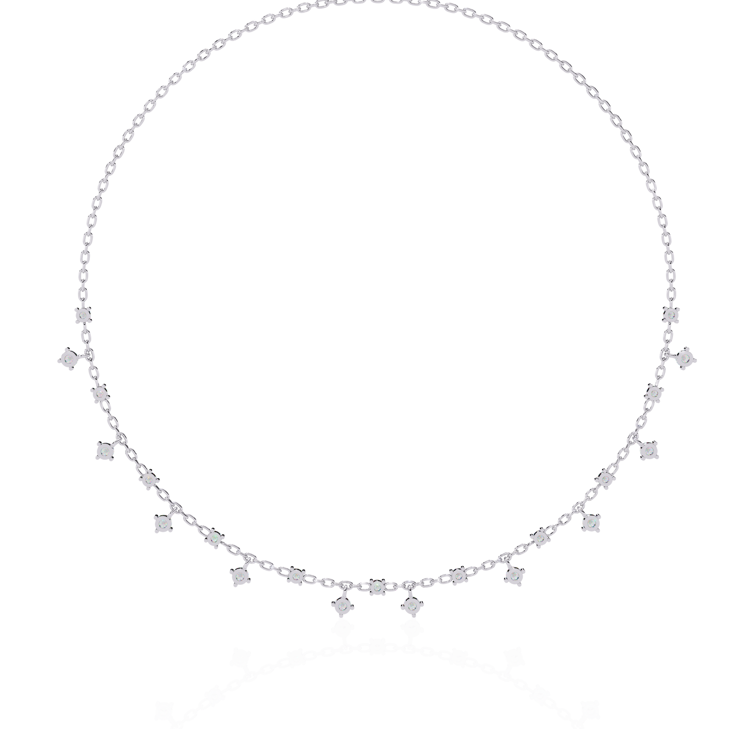 Radiant Fringe – Lab Diamond Cascade Necklace in 14K Gold