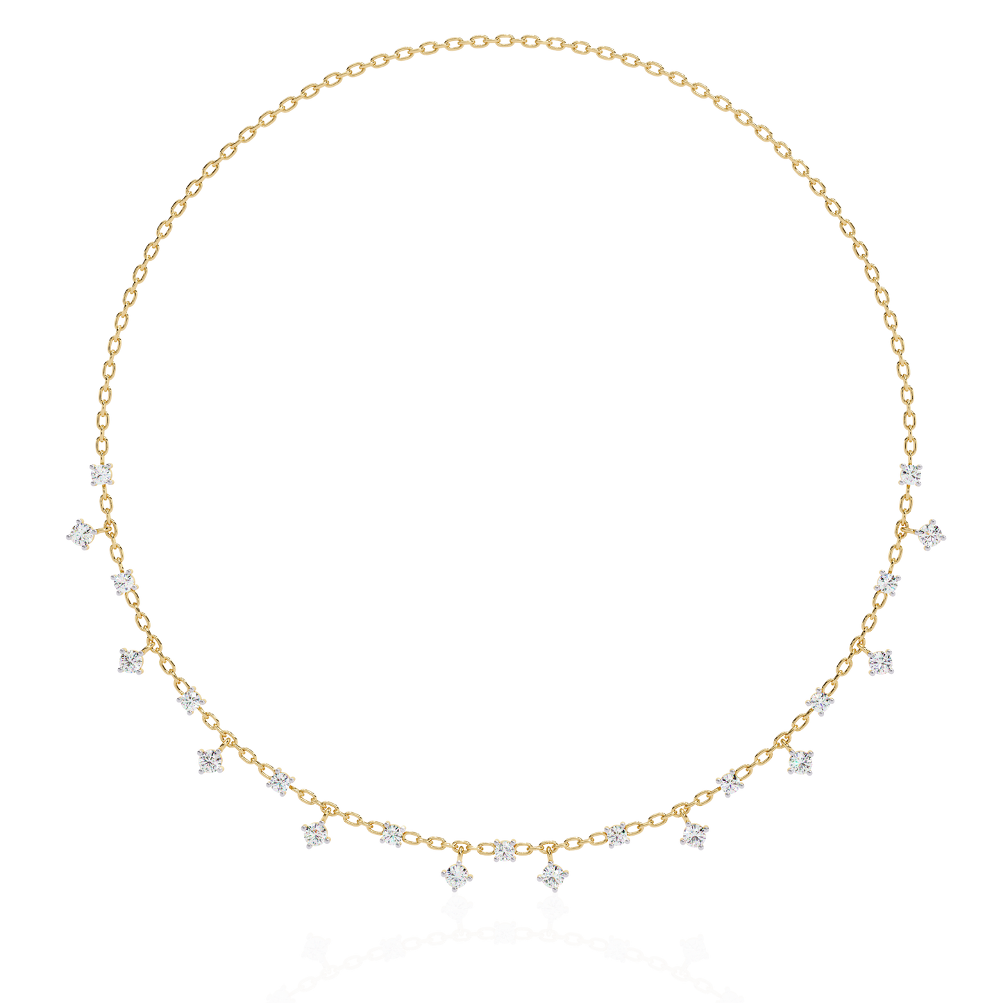 Radiant Fringe – Lab Diamond Cascade Necklace in 14K Gold