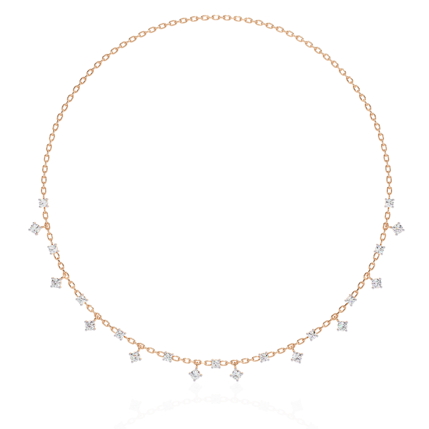Radiant Fringe – Lab Diamond Cascade Necklace in 14K Gold