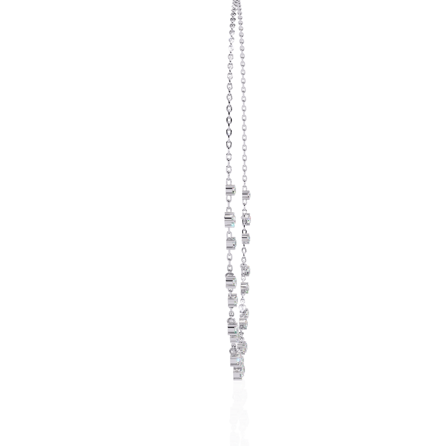Radiant Fringe – Lab Diamond Cascade Necklace in 14K Gold