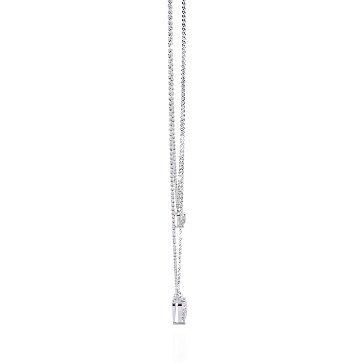 Duo Dewdrop – Double Pear Diamond Necklace in 14K Gold