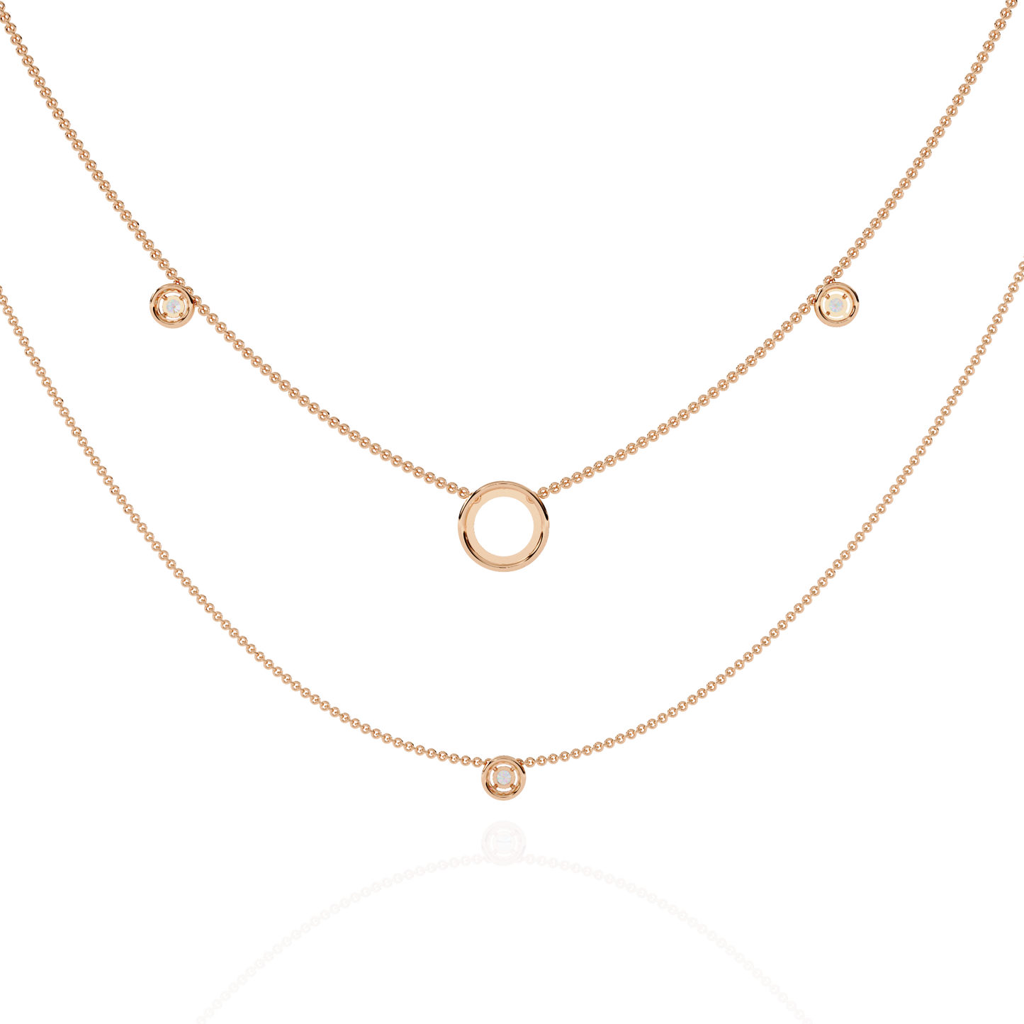 Eclipse Drop – Lab Diamond Circle Pendant Necklace in 14K Gold