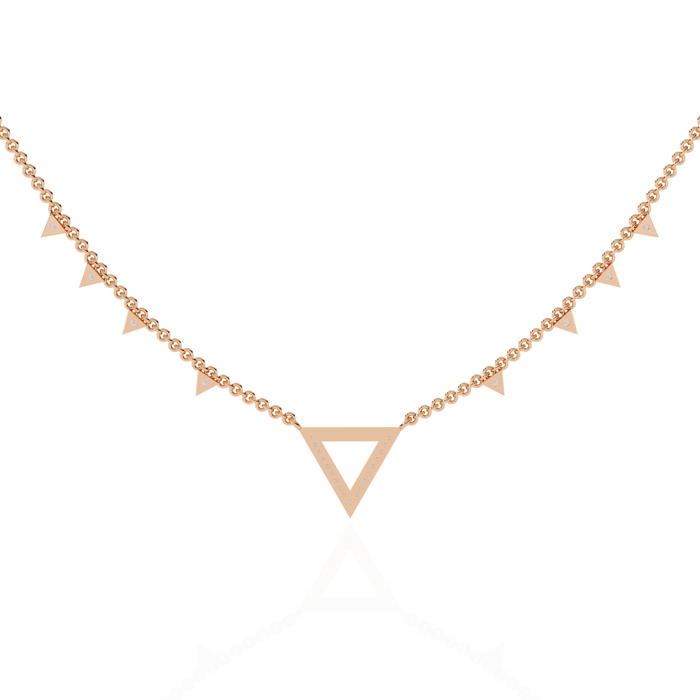 Véline V-Drop – Triangle Accent Diamond Necklace in 14K Gold