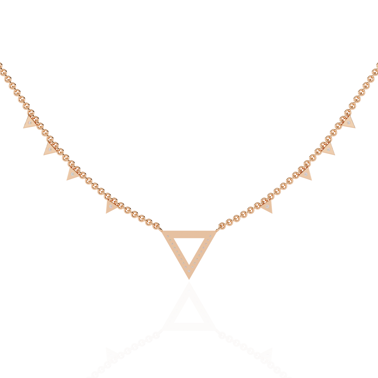 Véline V-Drop – Triangle Accent Lab Diamond Necklace in 14K Gold