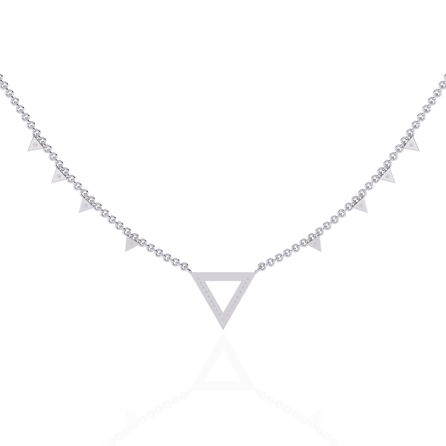 Véline V-Drop – Triangle Accent Diamond Necklace in 14K Gold
