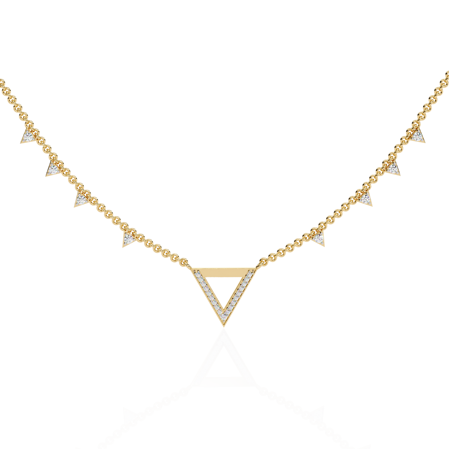 Véline V-Drop – Triangle Accent Lab Diamond Necklace in 14K Gold