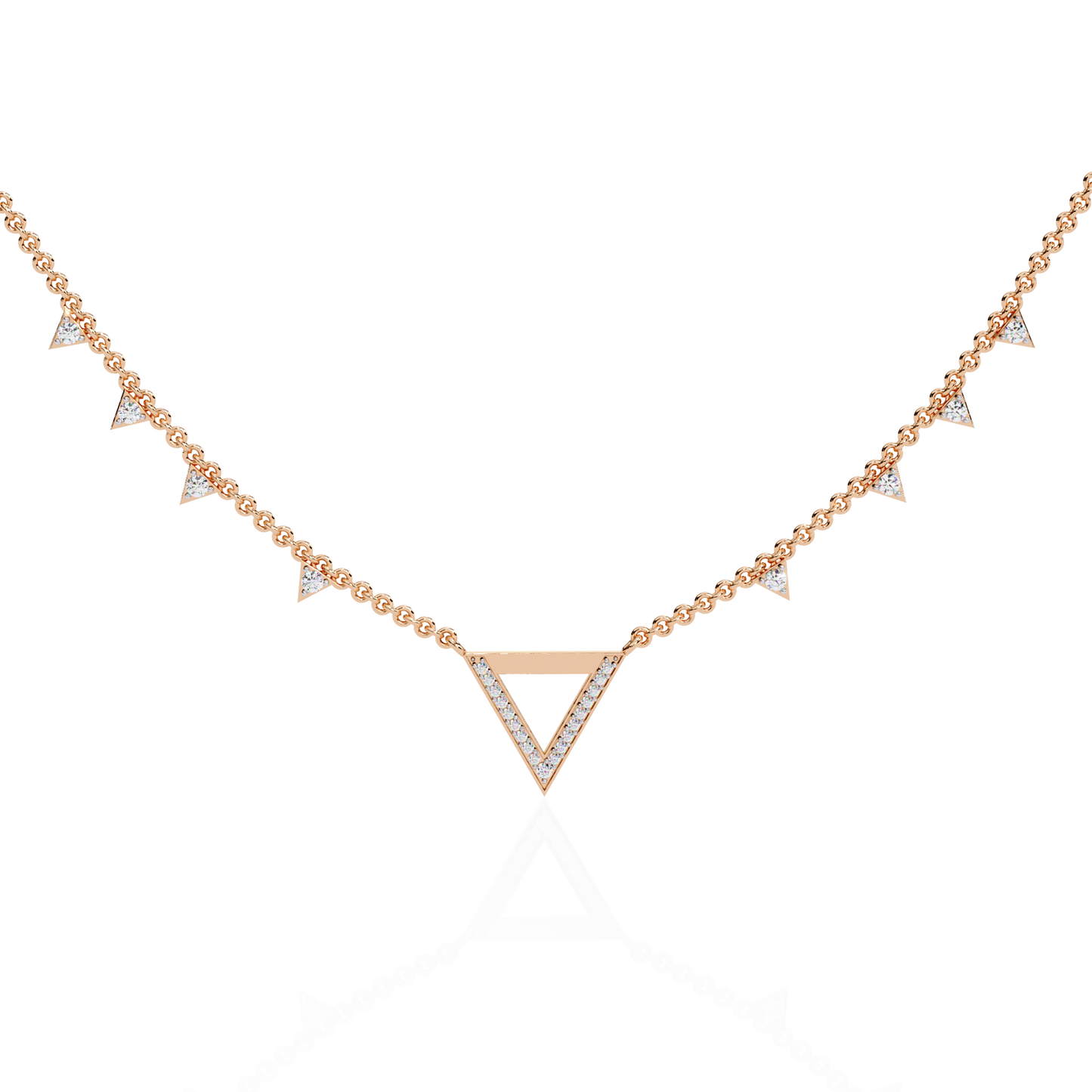 Véline V-Drop – Triangle Accent Lab Diamond Necklace in 14K Gold