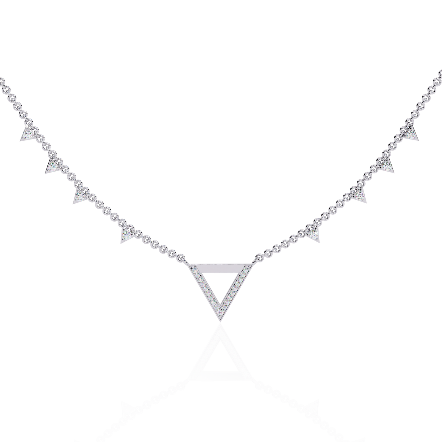 Véline V-Drop – Triangle Accent Lab Diamond Necklace in 14K Gold