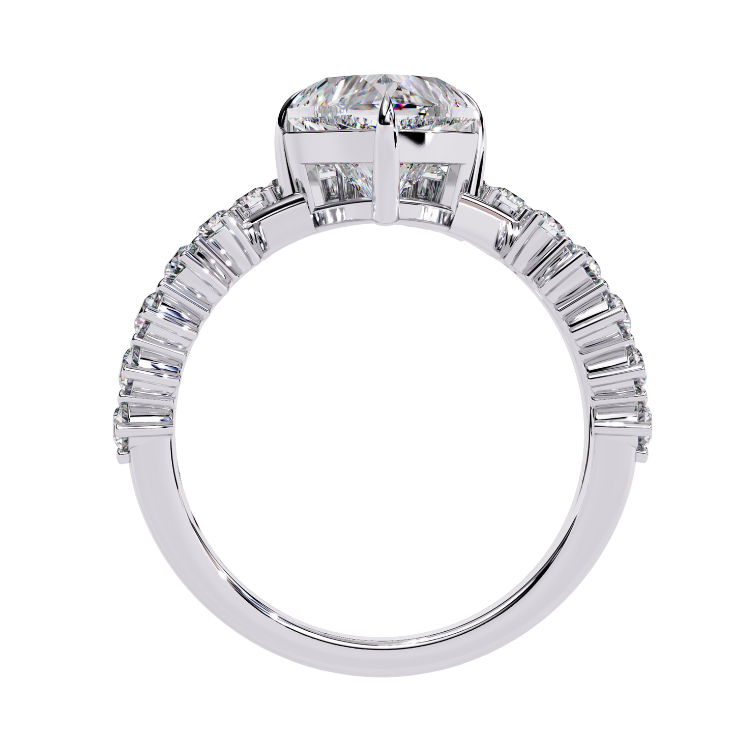 Royal Amour – Heart Diamond Crown Ring in 14K Gold