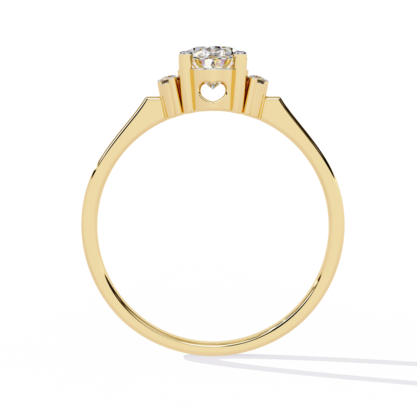 Halo Bloom – Petite Oval Diamond Ring in 14K Gold