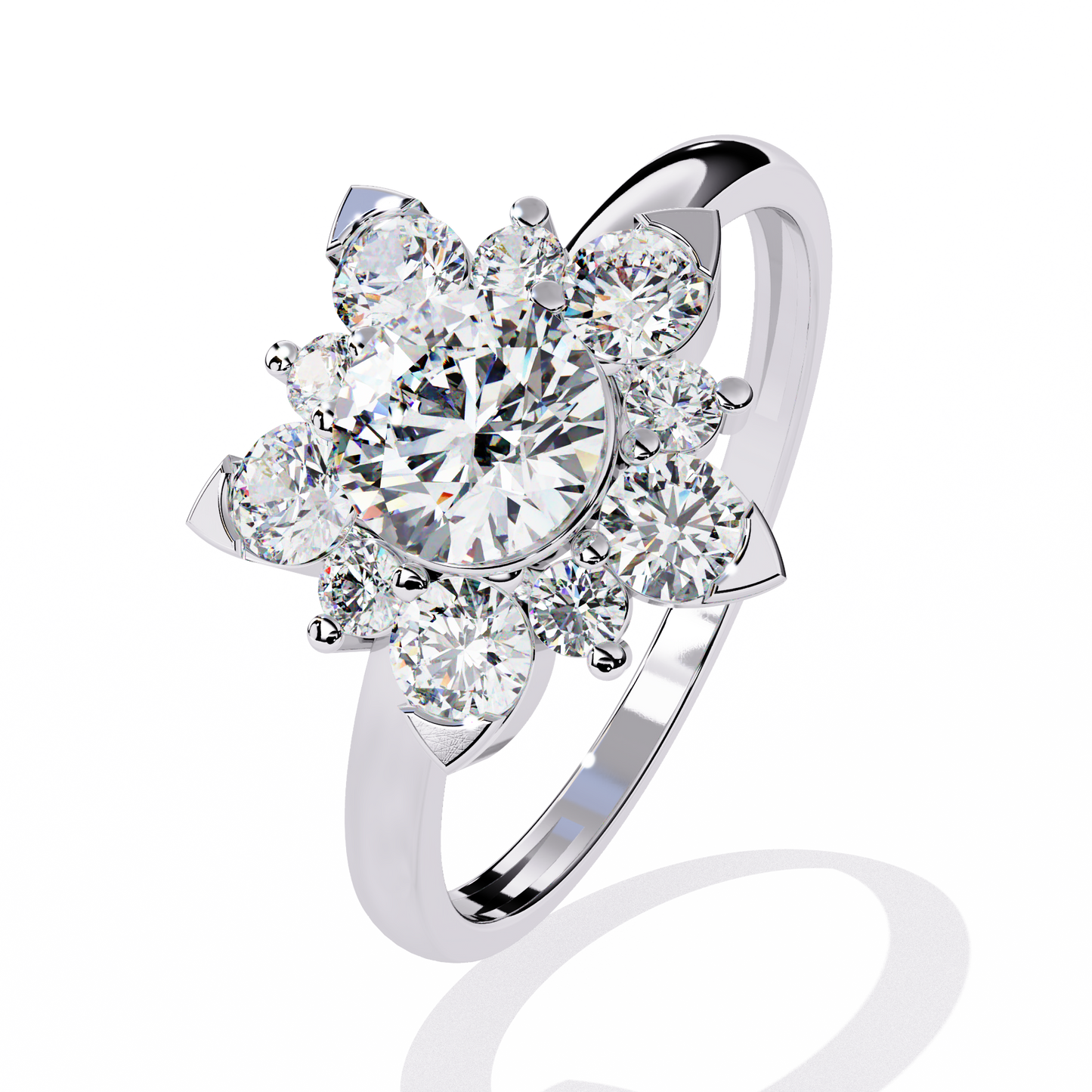 Etoile Bloom – Lab Diamond Cluster Flower Ring in 14K Gold