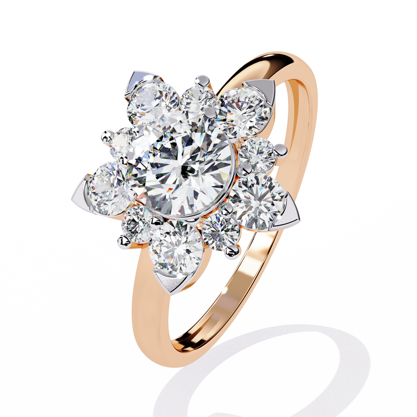 Etoile Bloom – Diamond Cluster Flower Ring in 14K Gold