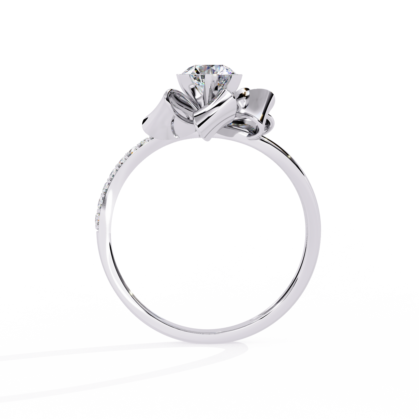 Golden Ribbon – Diamond Bow Ring in 14K Gold
